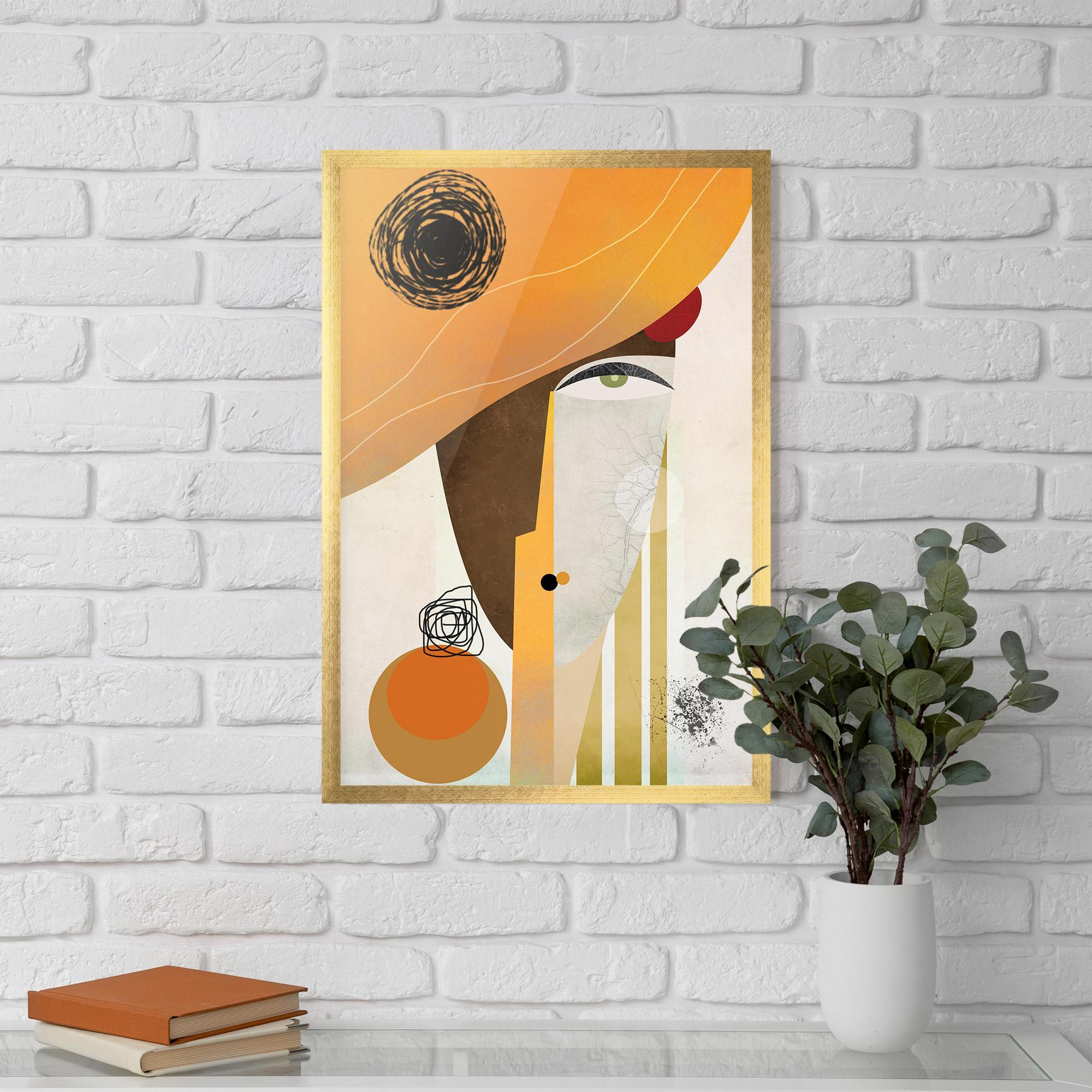 Poster Înrămat Abstract Orange Face mockup 5
