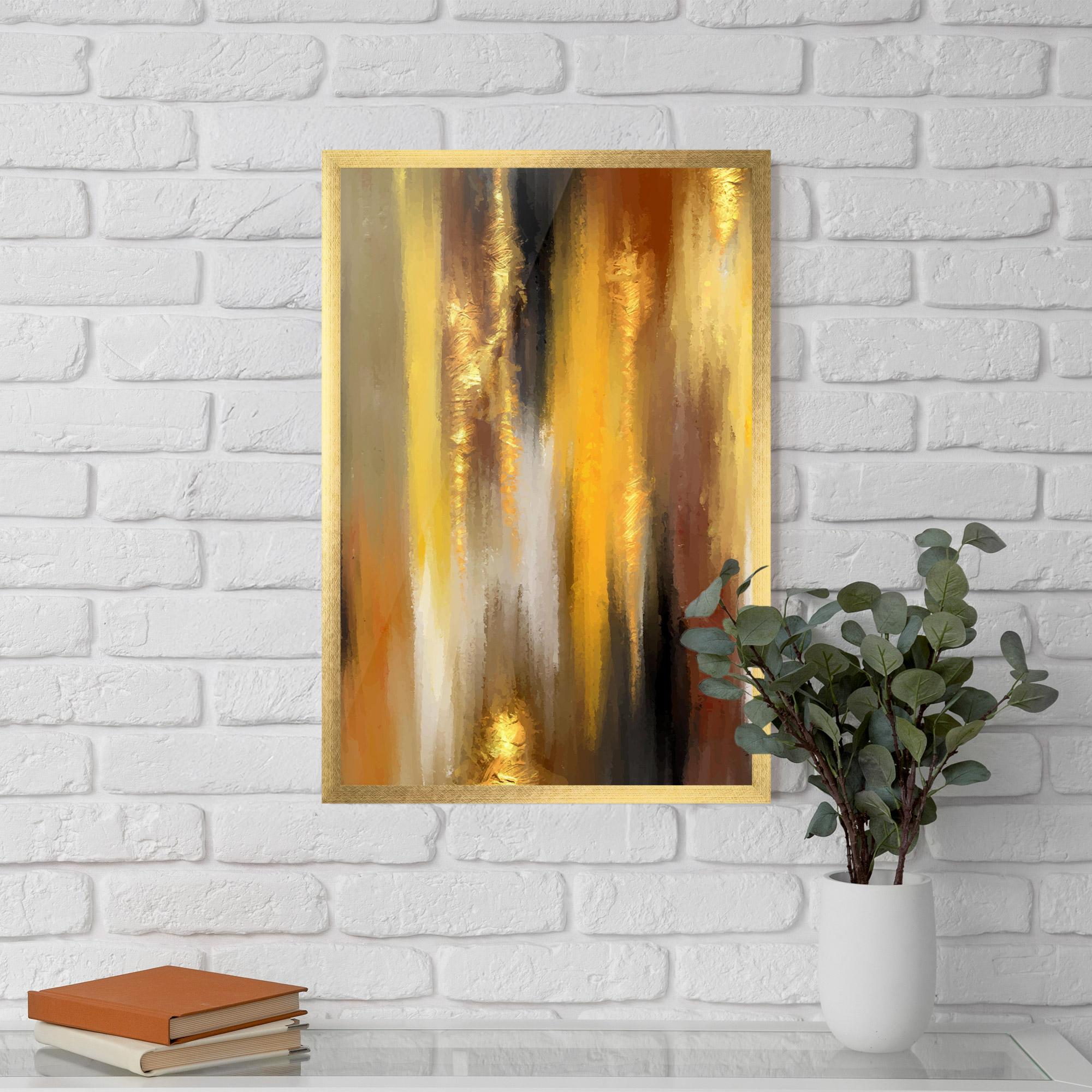 Poster Înrămat Golden Brown Art mockup 5