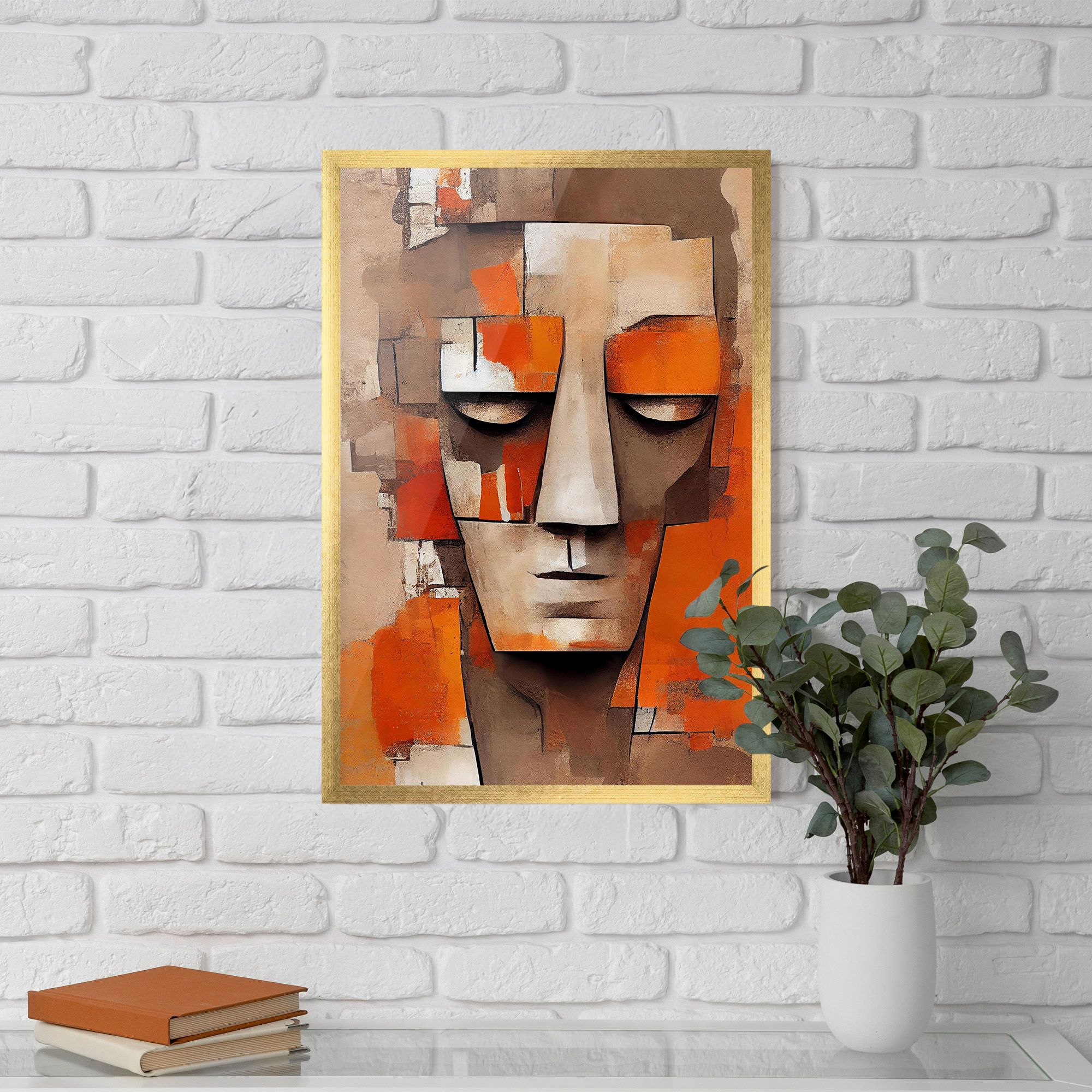 Orange Male Face mockup 5