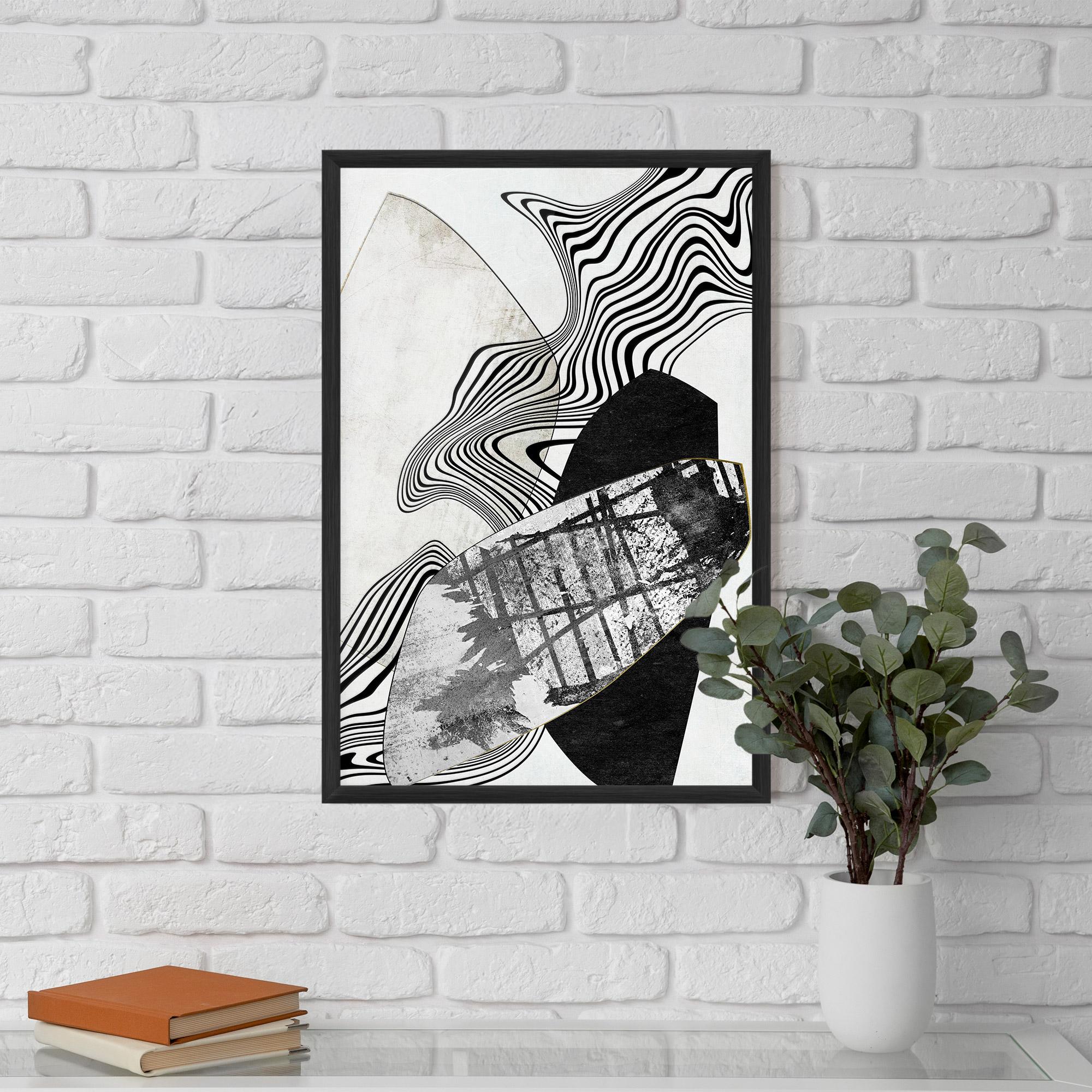 Poster Înrămat Abstract Black Lines mockup 5