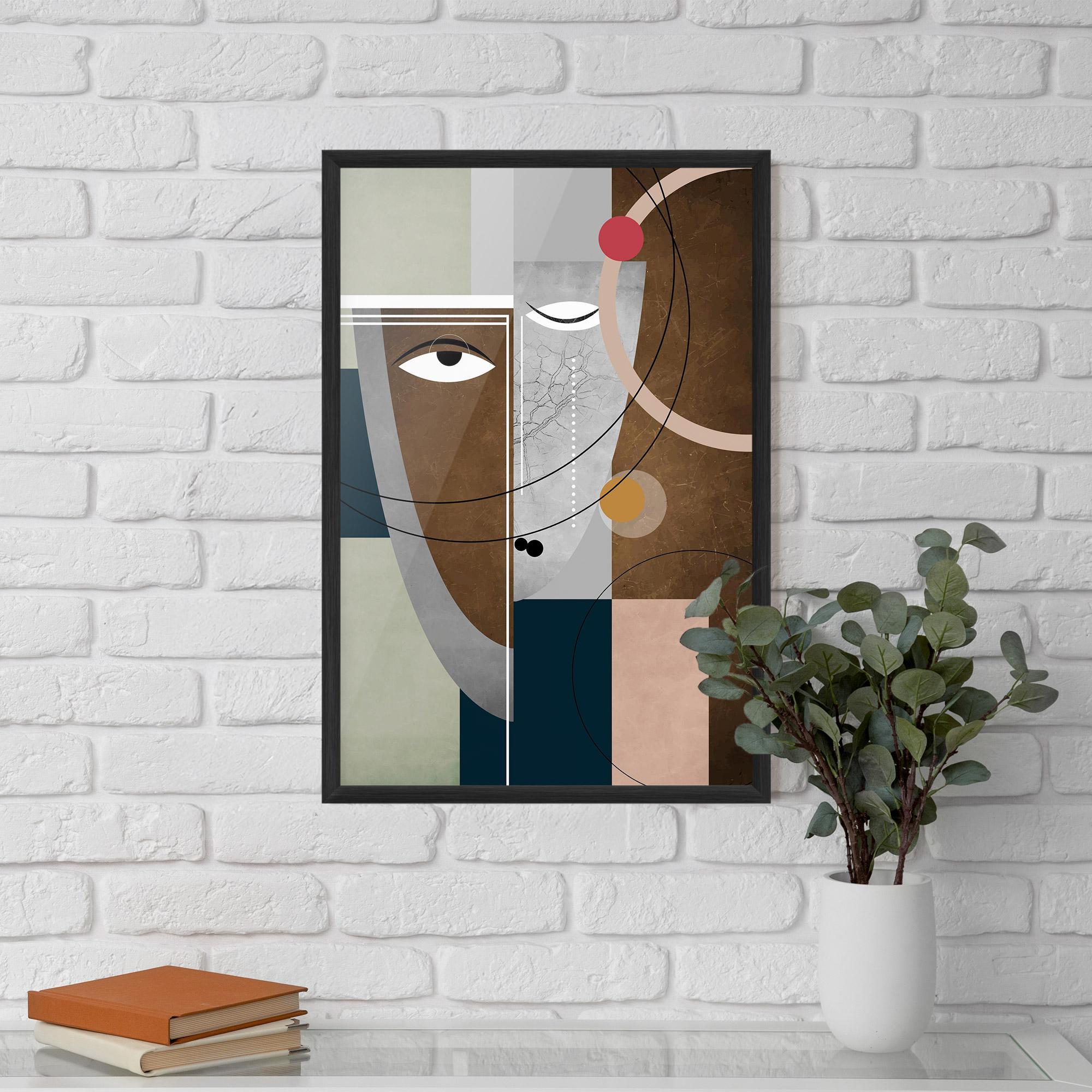 Poster Înrămat Abstract Brown Face mockup 5