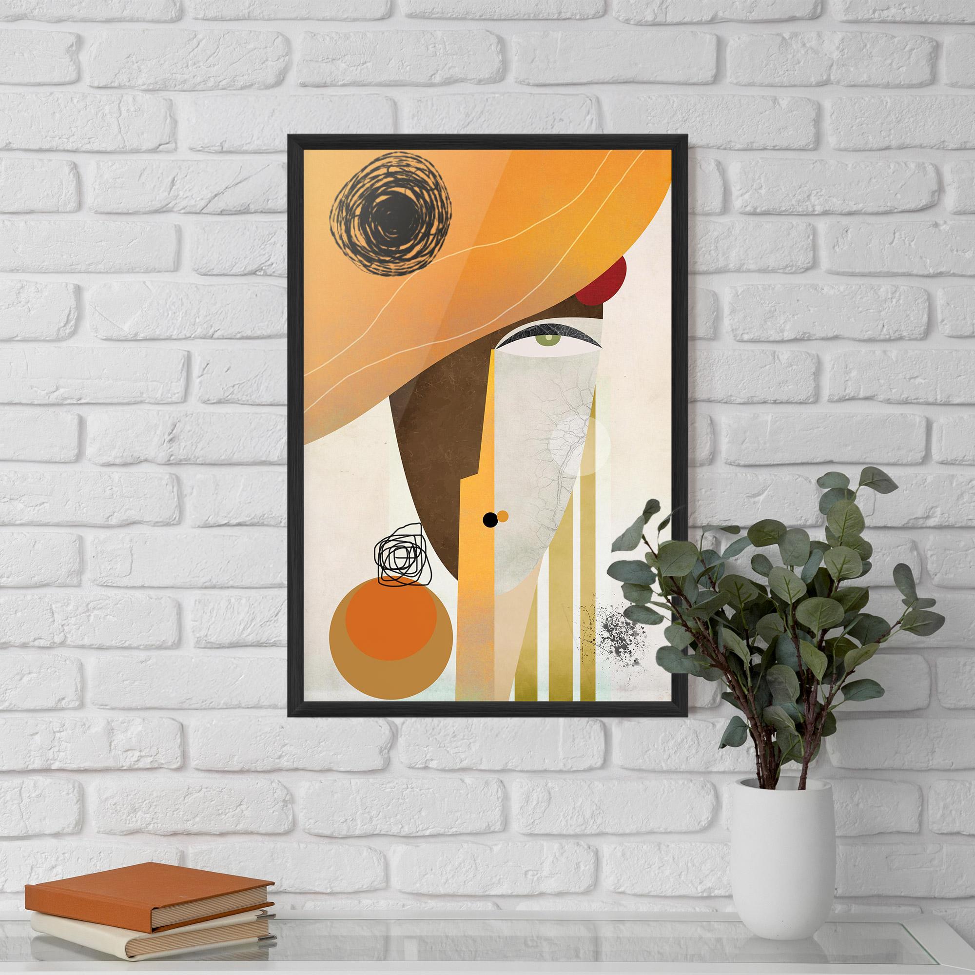Poster Înrămat Abstract Orange Face mockup 5