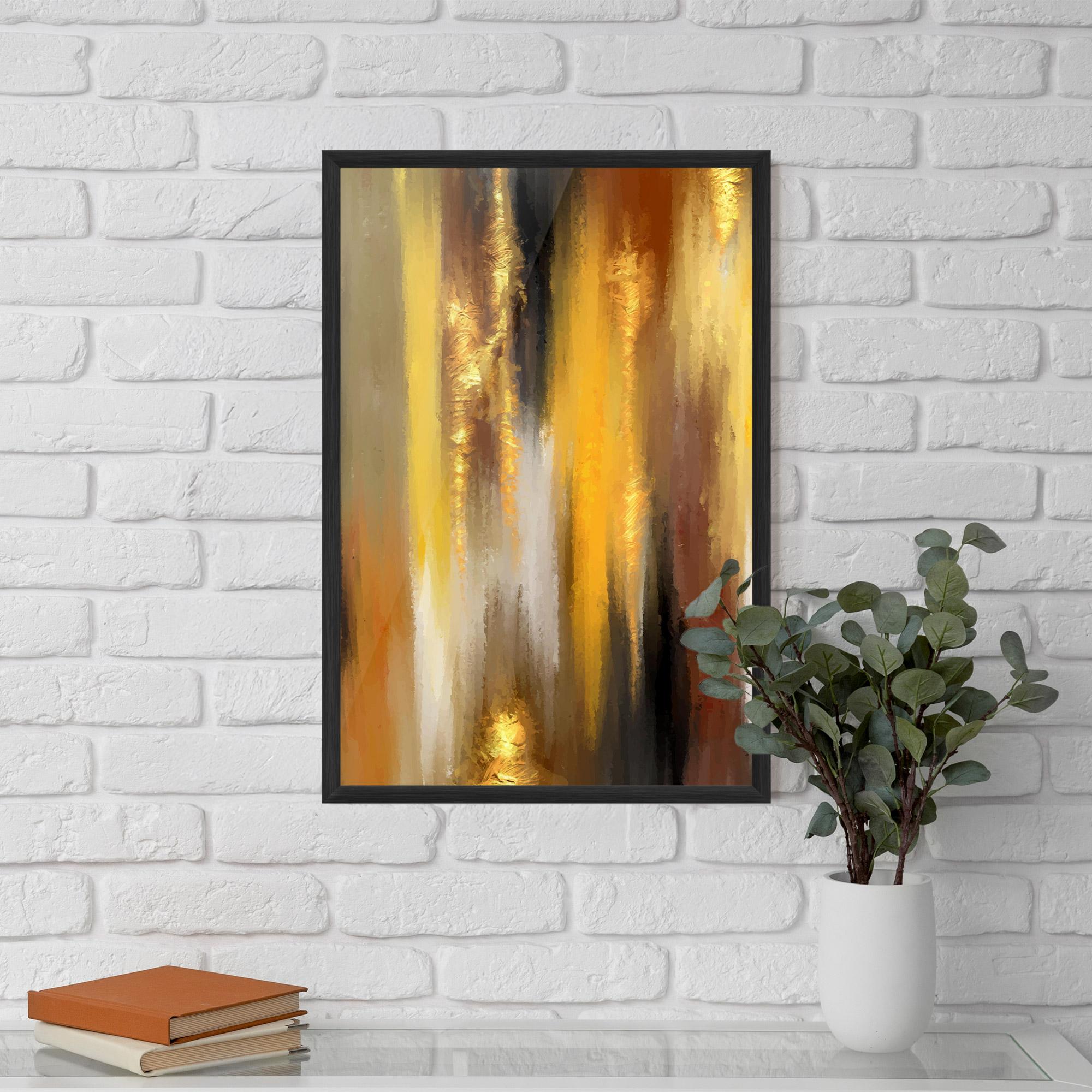 Poster Înrămat Golden Brown Art mockup 5