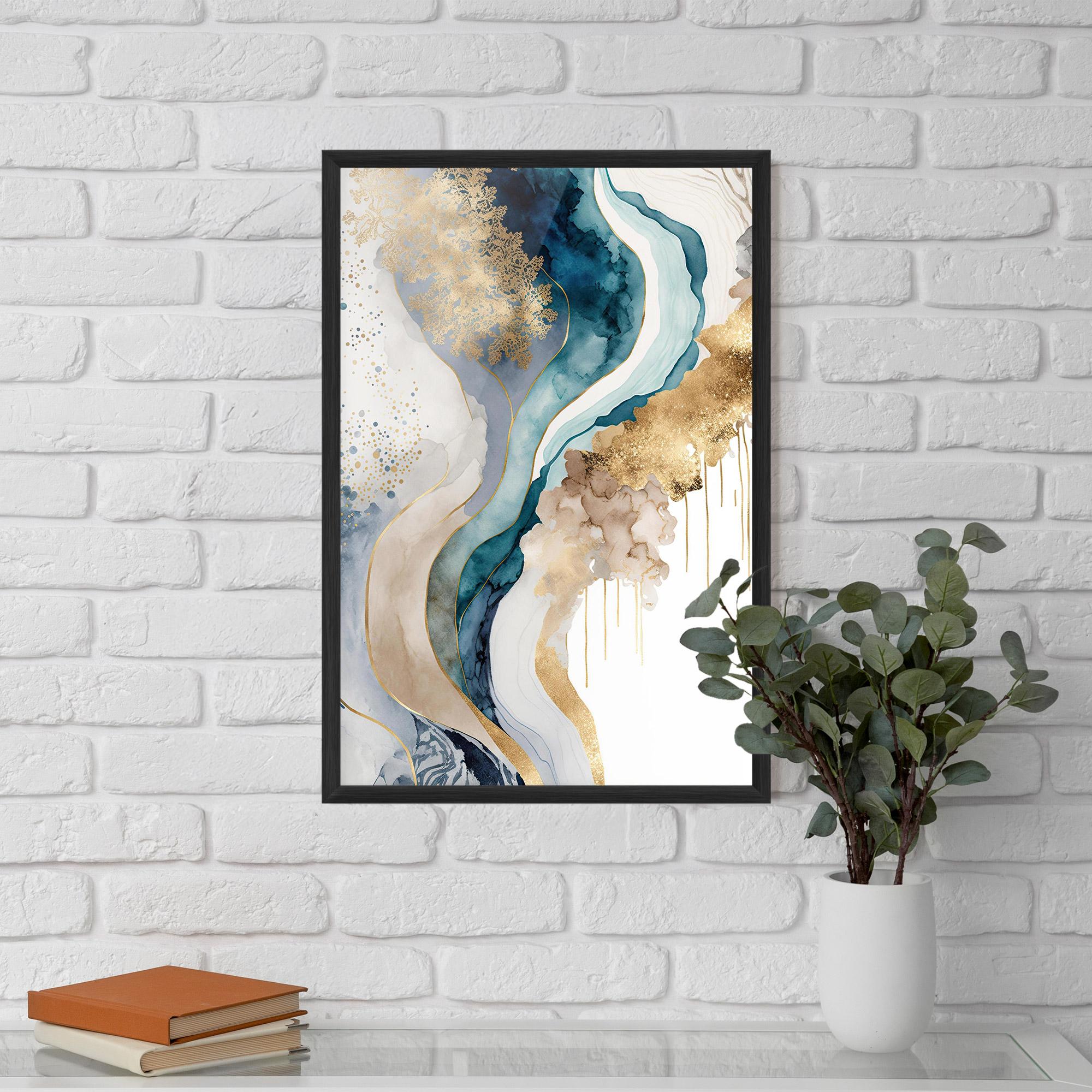 Poster Înrămat Light Blue Waves mockup 5