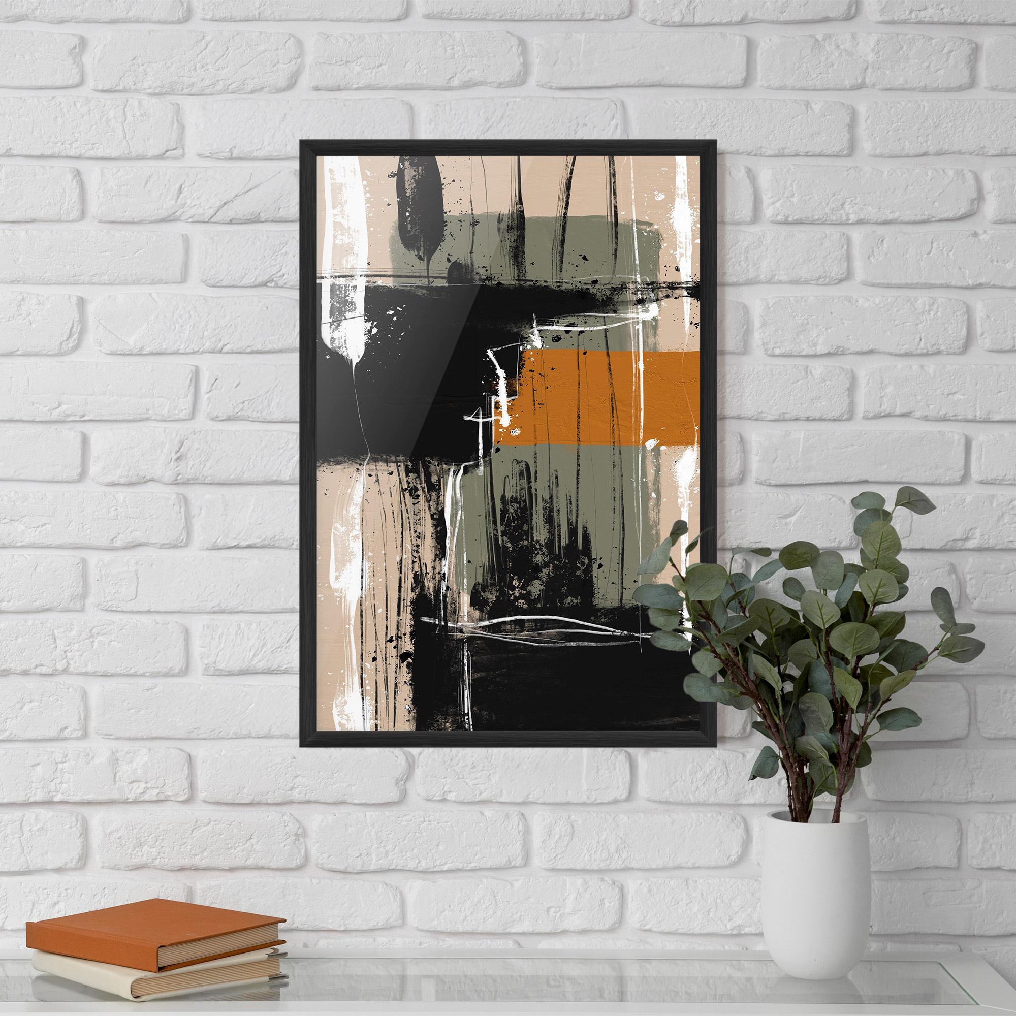 Poster Înrămat Modern Oil Painting With White mockup 5
