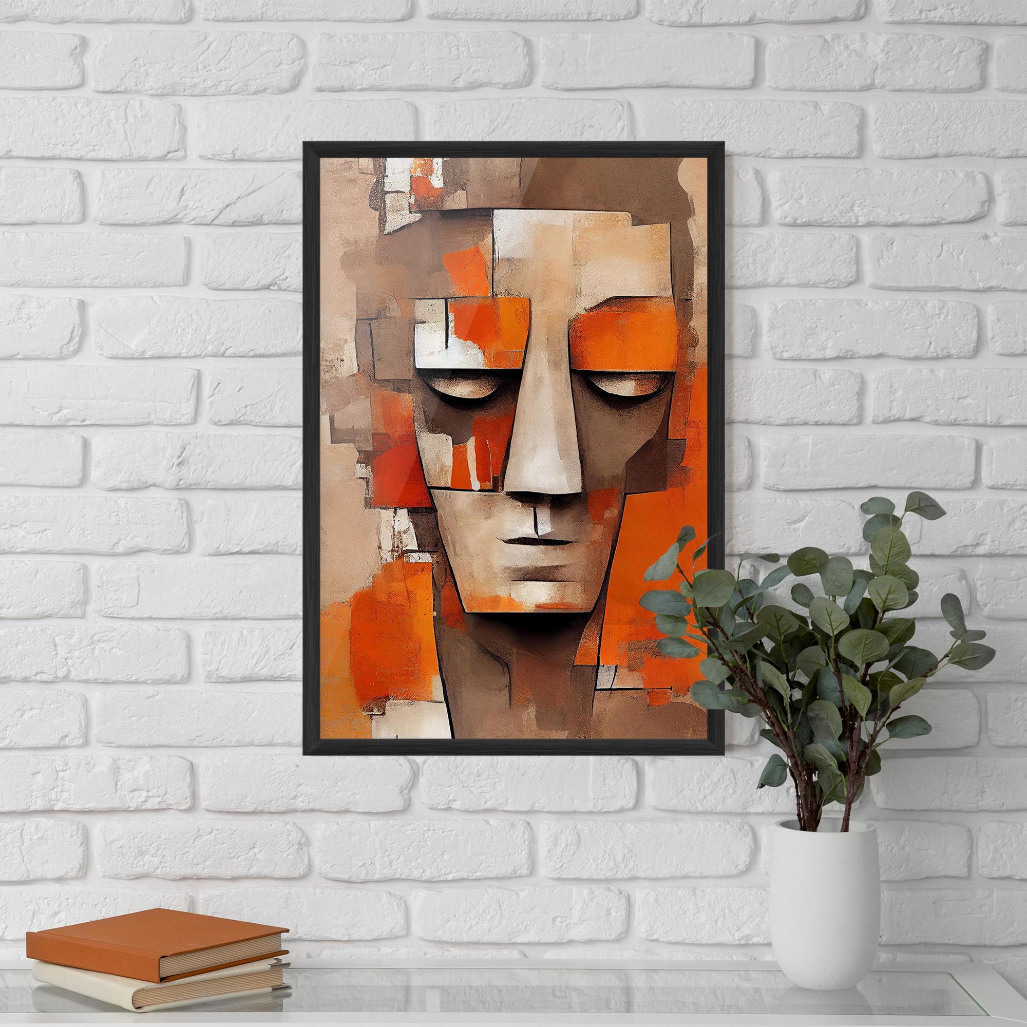 Poster Înrămat Orange Male Face mockup 5