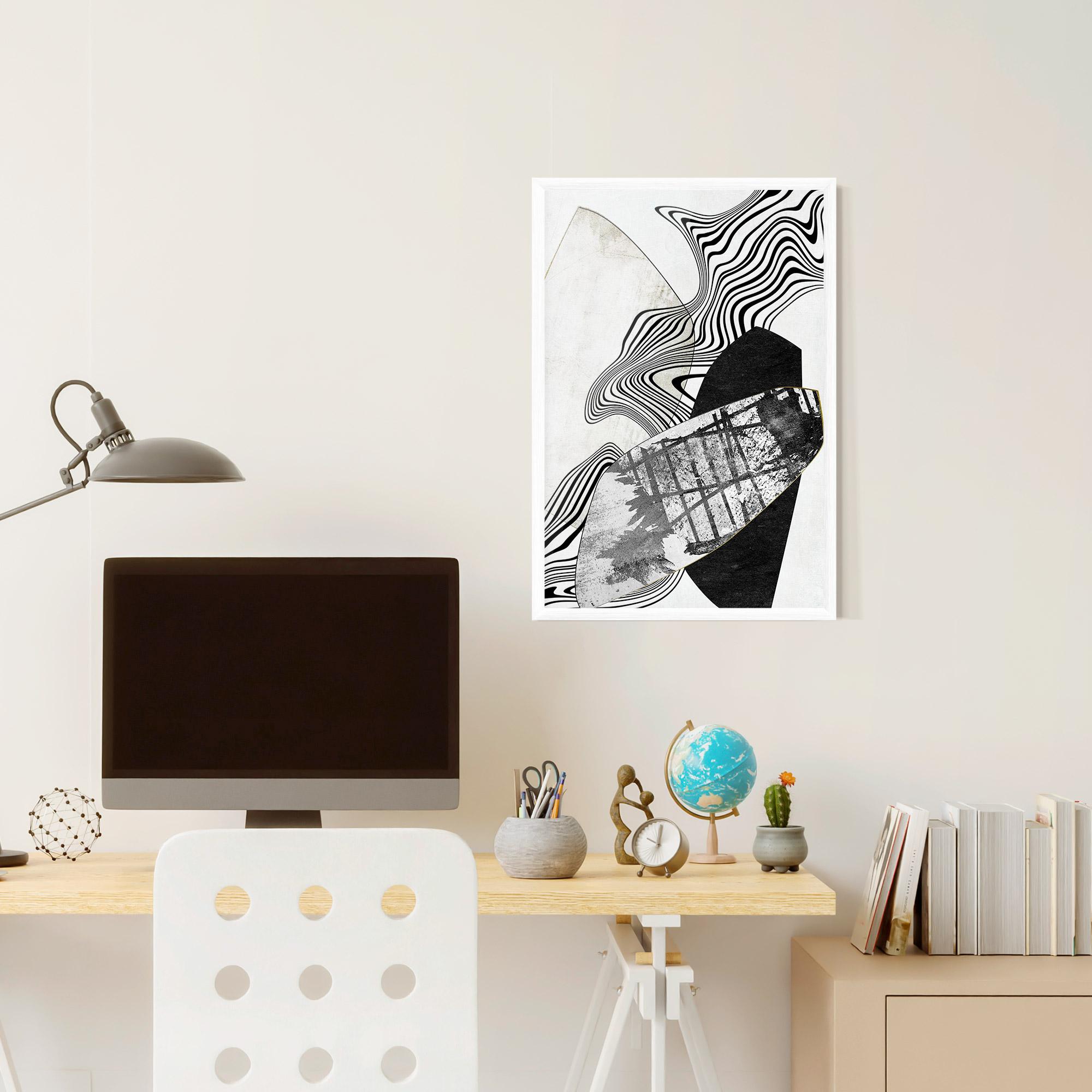 Poster Înrămat Abstract Black Lines mockup 6