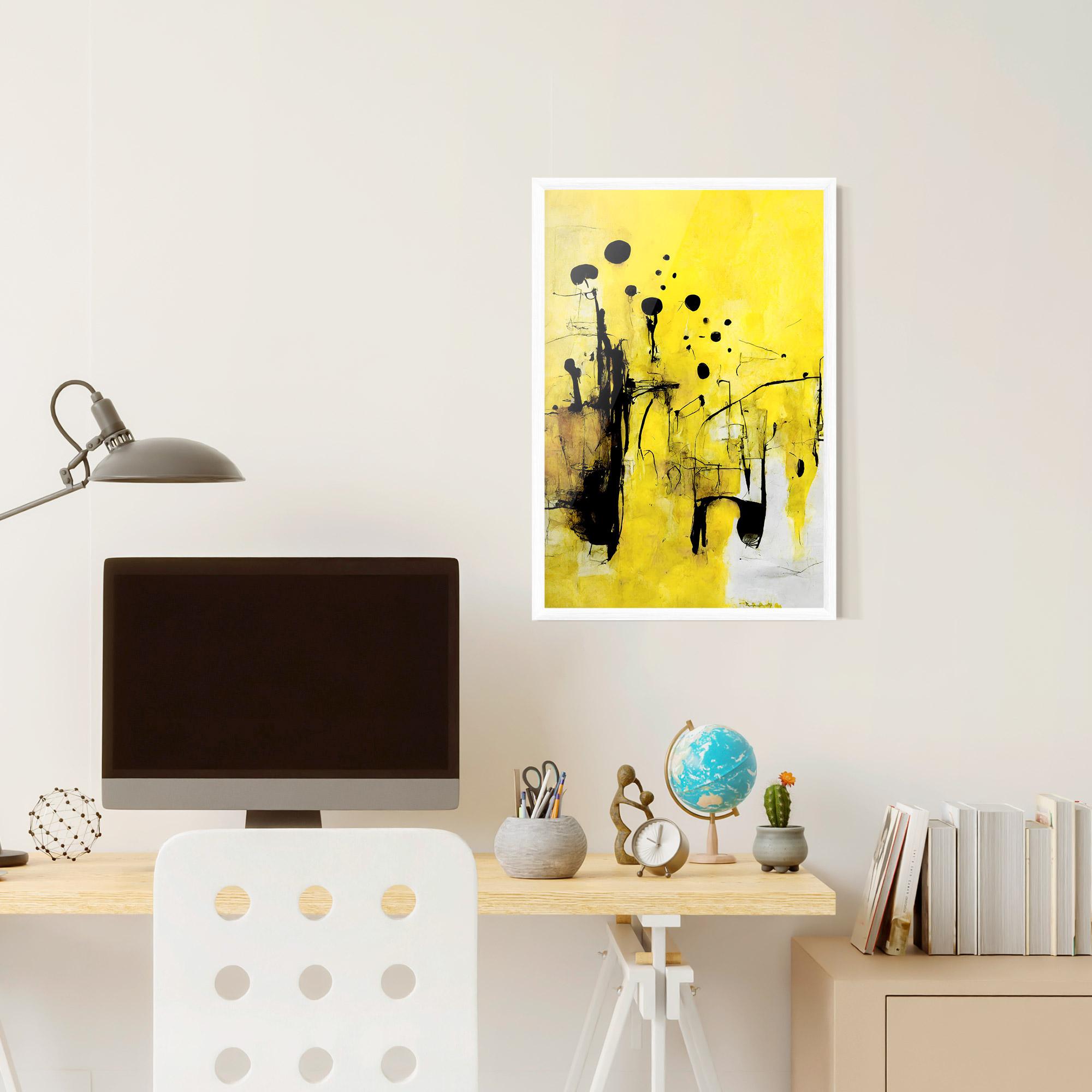 Poster Înrămat Abstract Black Yellow mockup 6