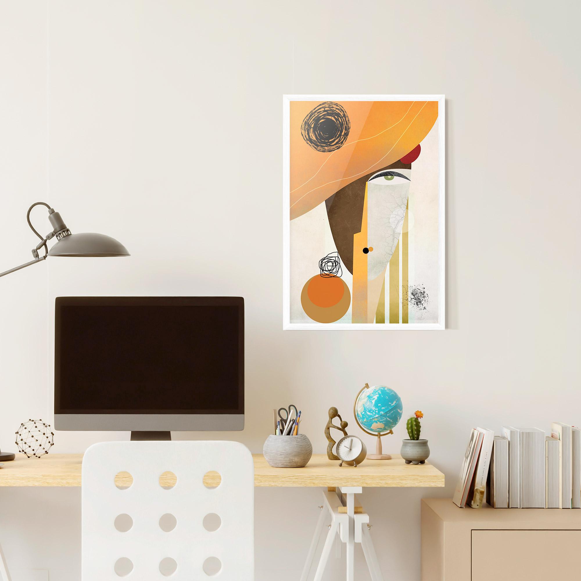 Poster Înrămat Abstract Orange Face mockup 6