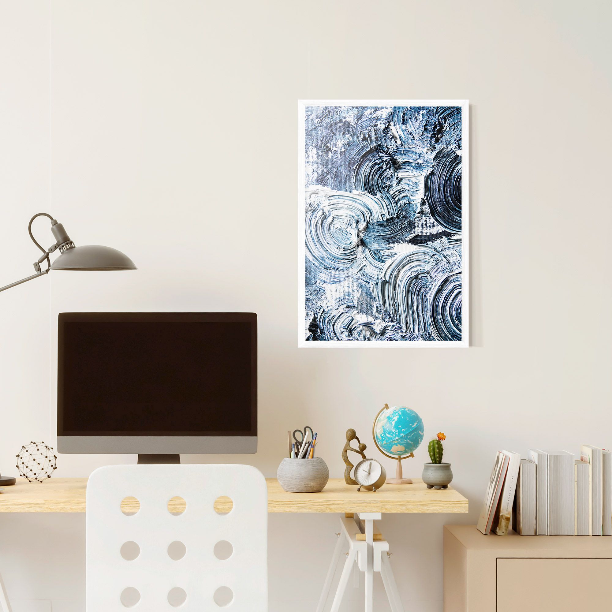 Cream Textured Painting mockup 6