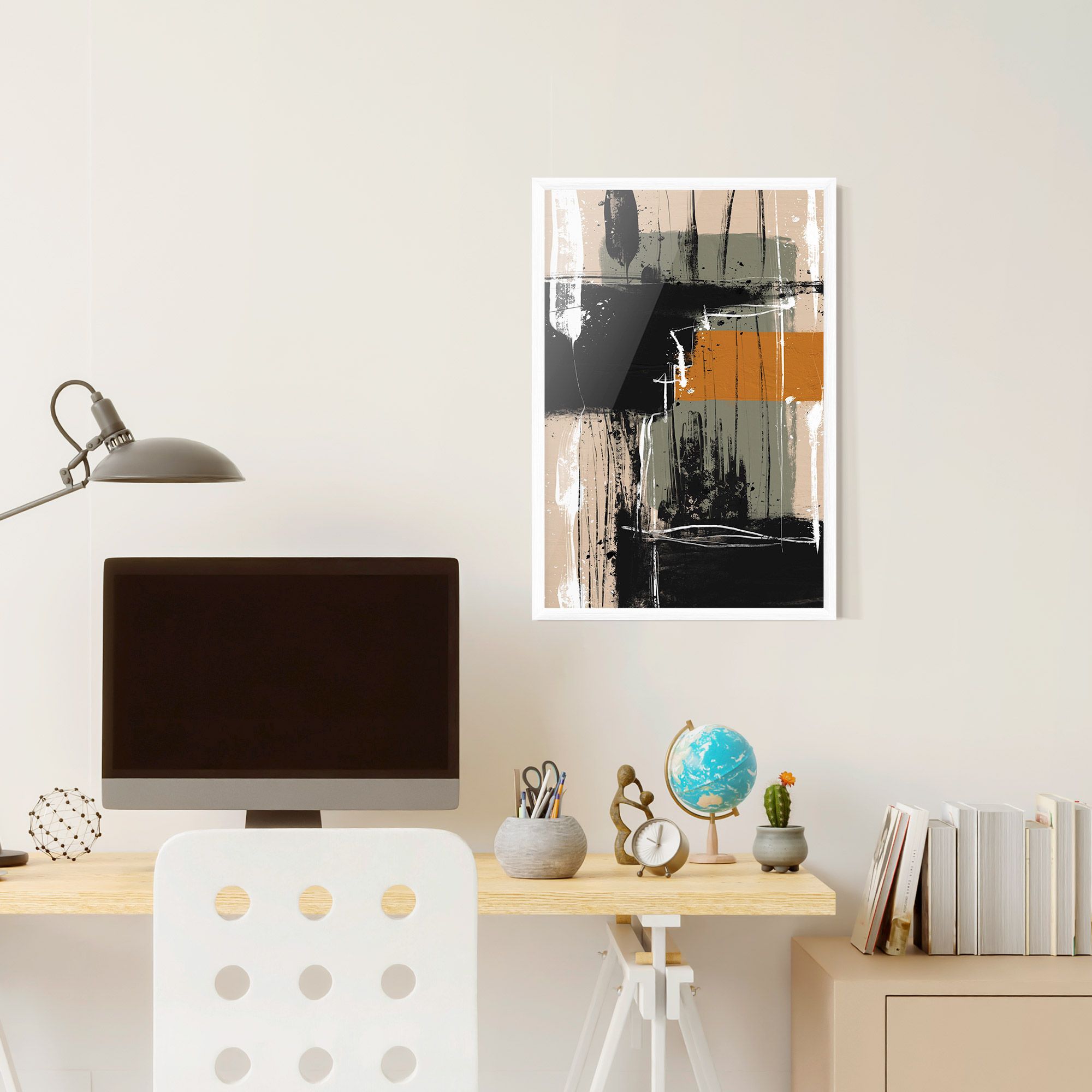 Modern Oil Painting With White mockup 6
