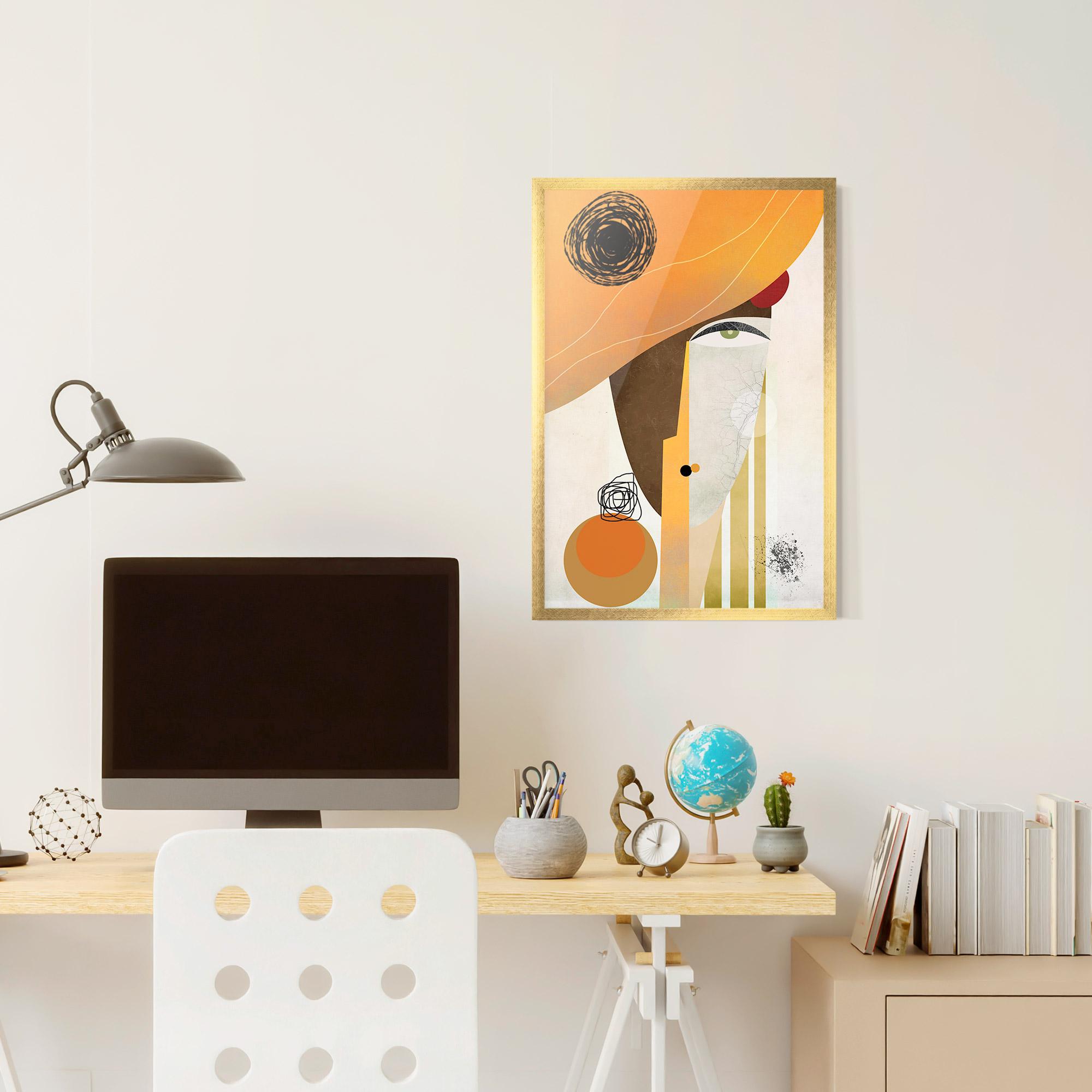 Poster Înrămat Abstract Orange Face mockup 6