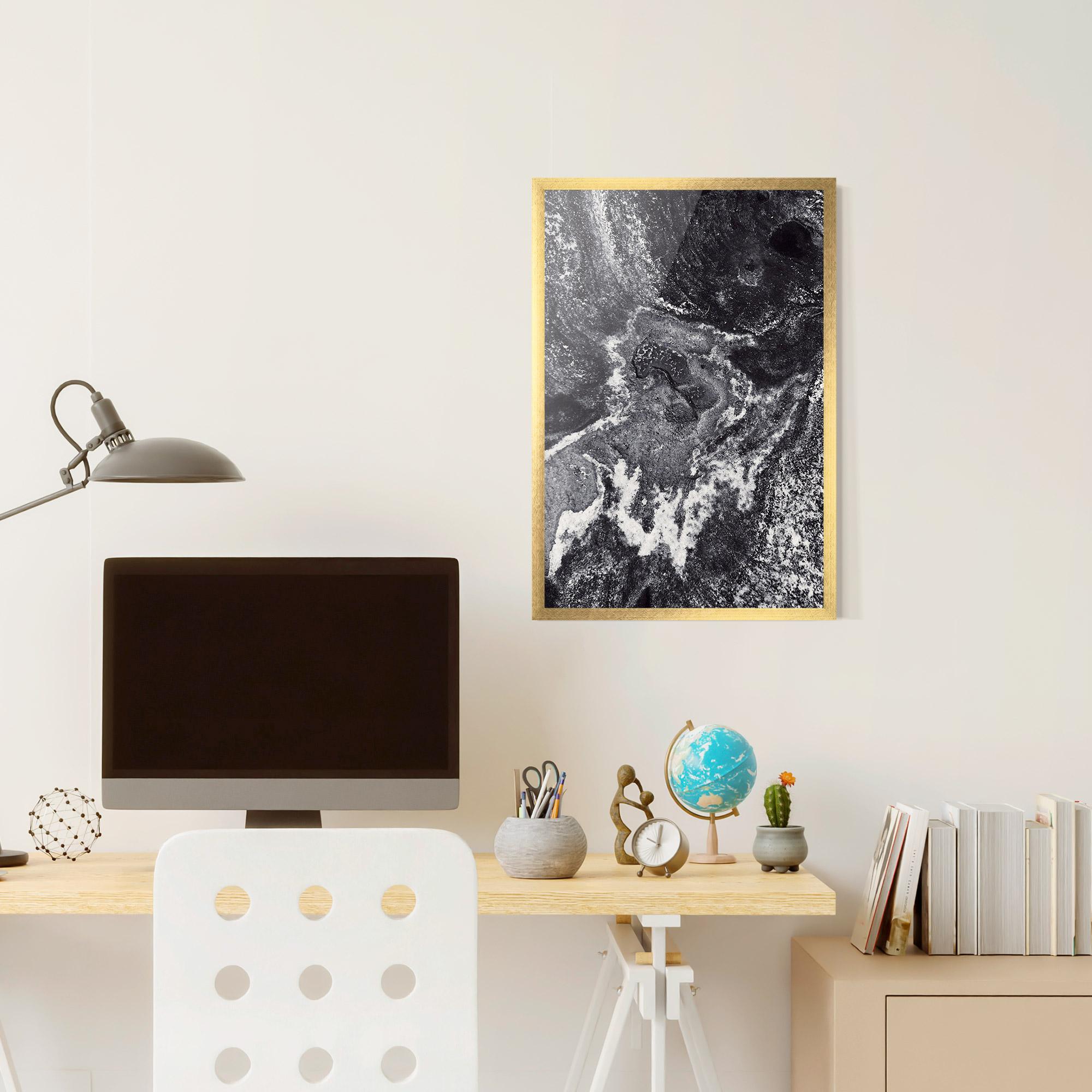 Poster Înrămat Black And White Abstract mockup 6