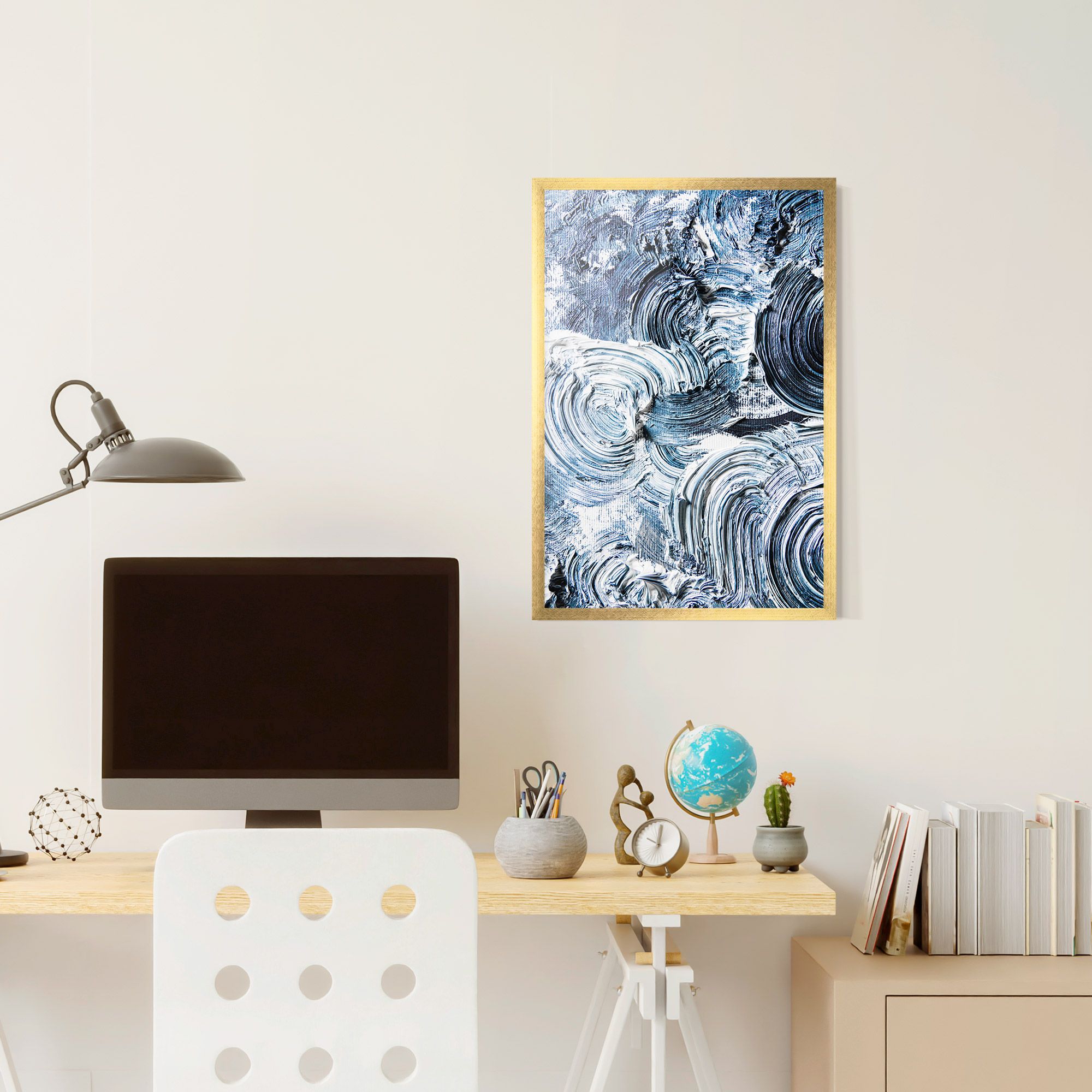 Cream Textured Painting mockup 6