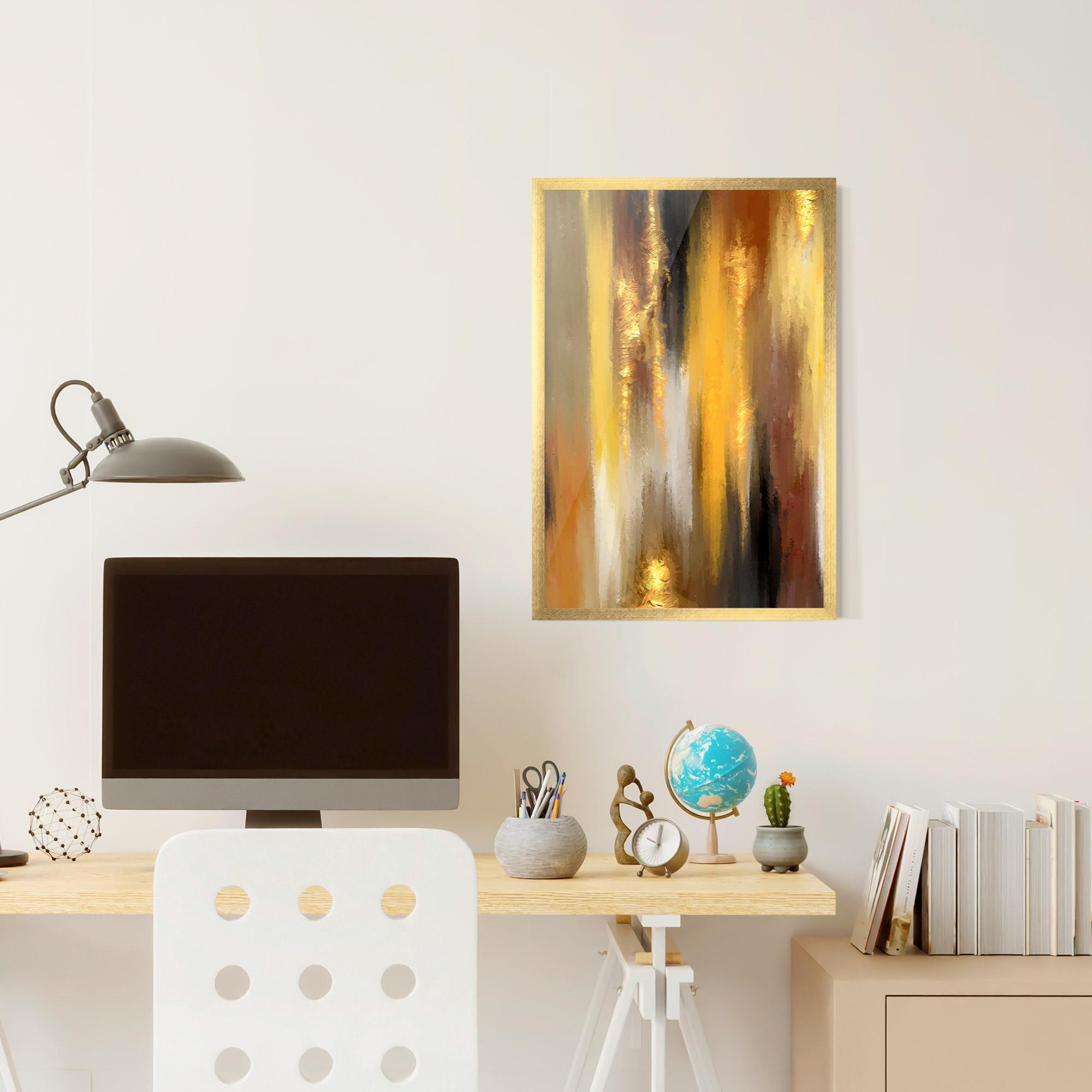 Poster Înrămat Golden Brown Art mockup 6