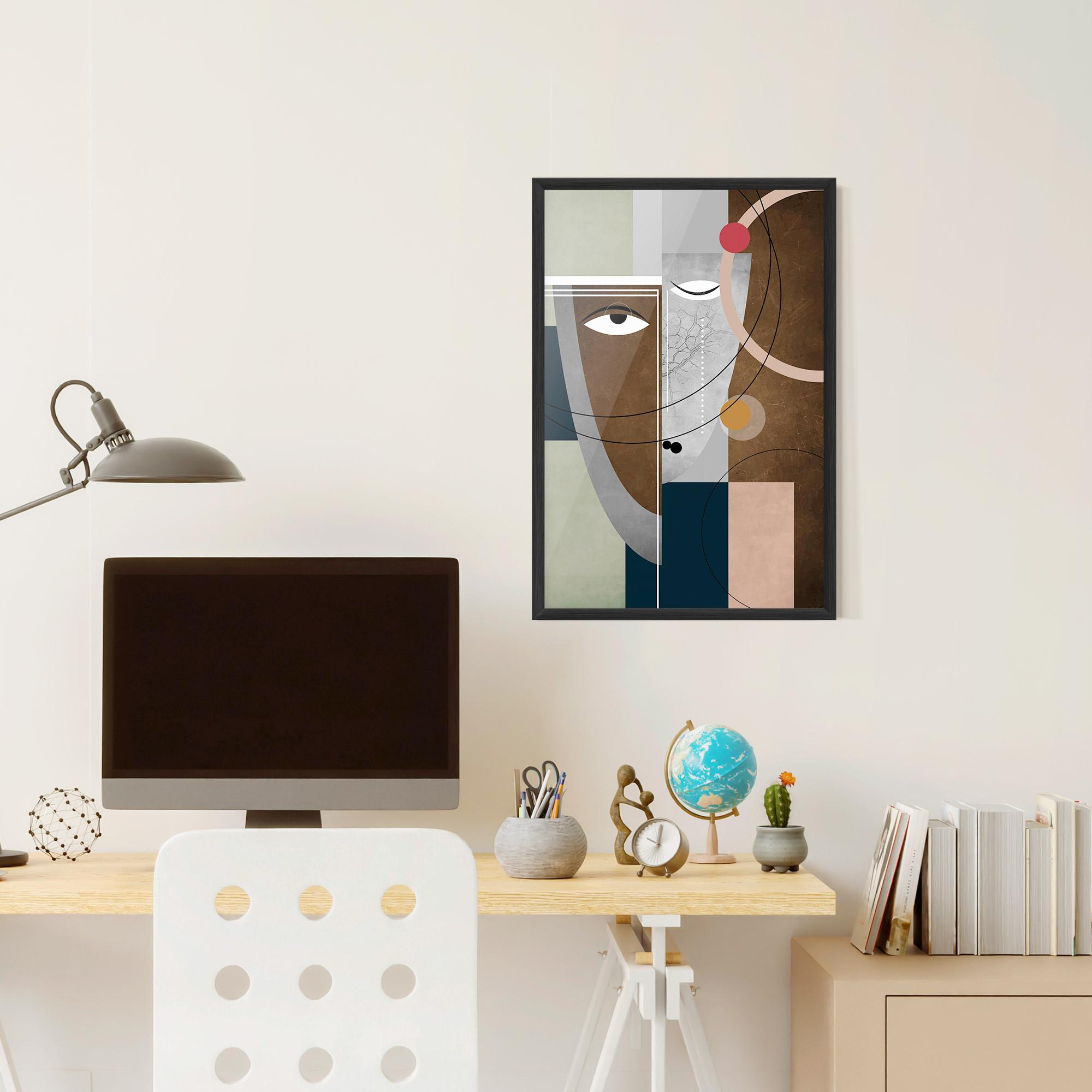 Poster Înrămat Abstract Brown Face mockup 6