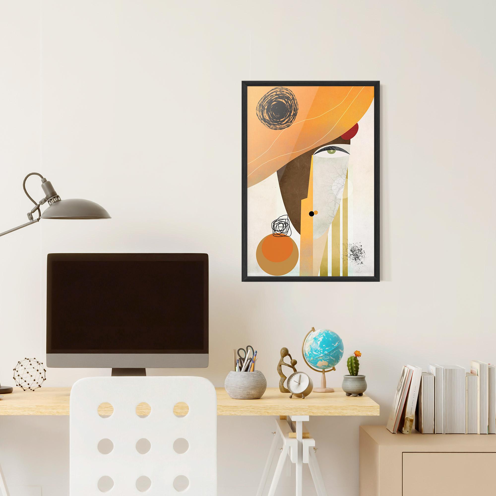 Poster Înrămat Abstract Orange Face mockup 6