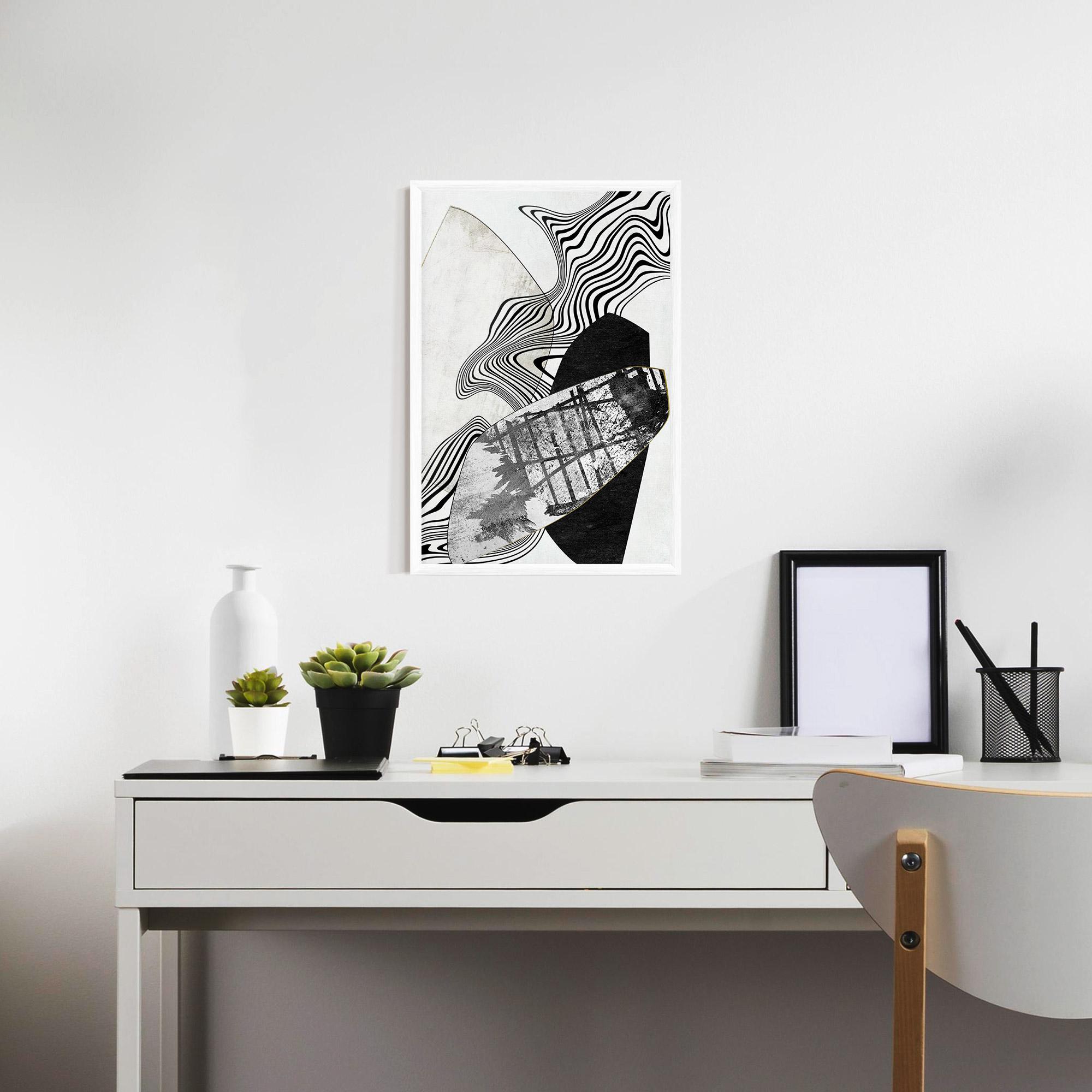 Poster Înrămat Abstract Black Lines mockup 7