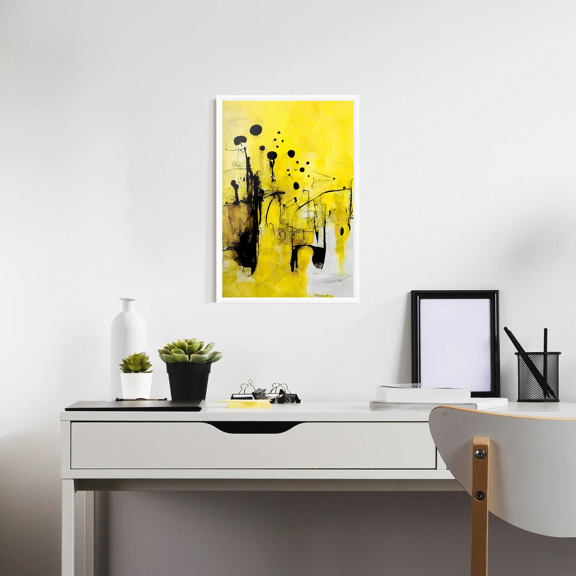 Poster Înrămat Abstract Black Yellow mockup 7