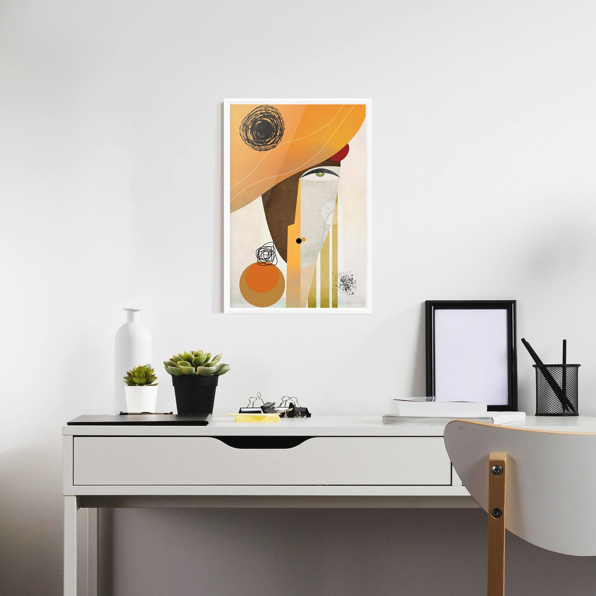 Poster Înrămat Abstract Orange Face mockup 7