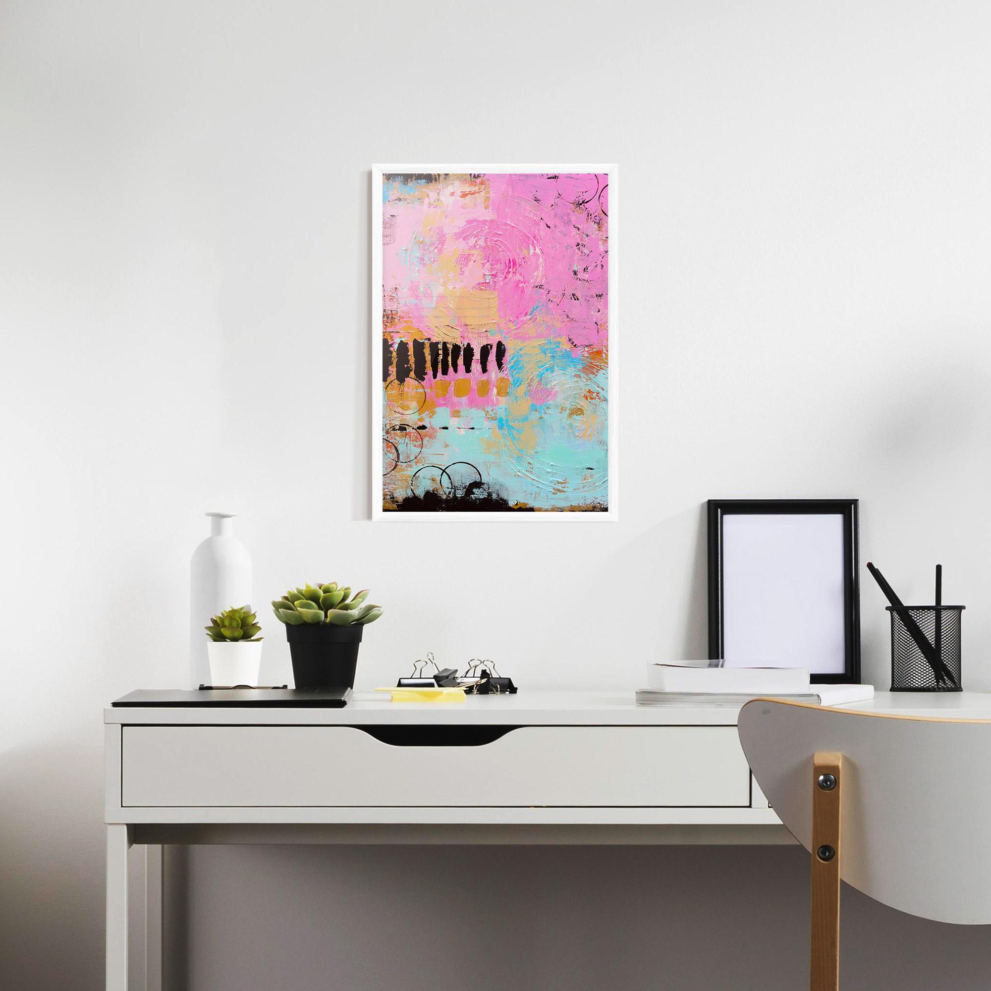 Poster Înrămat Abstract Pink Circle mockup 7