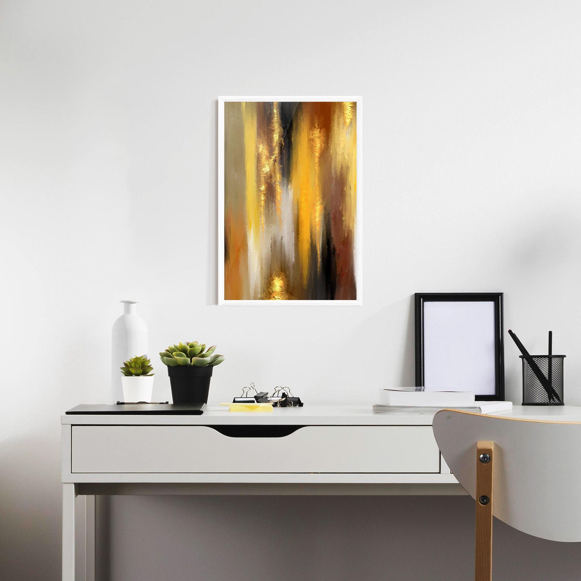 Poster Înrămat Golden Brown Art mockup 7