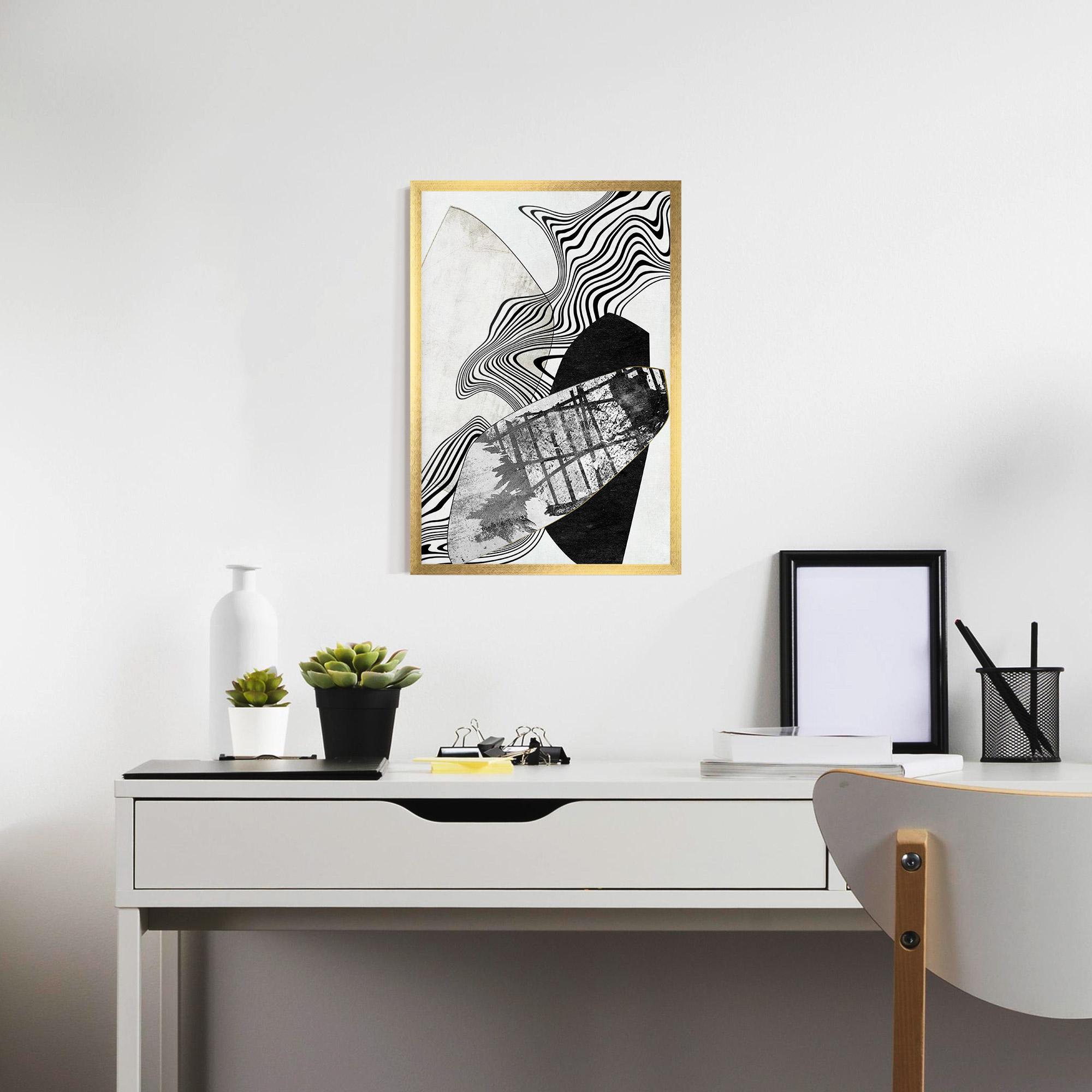 Poster Înrămat Abstract Black Lines mockup 7