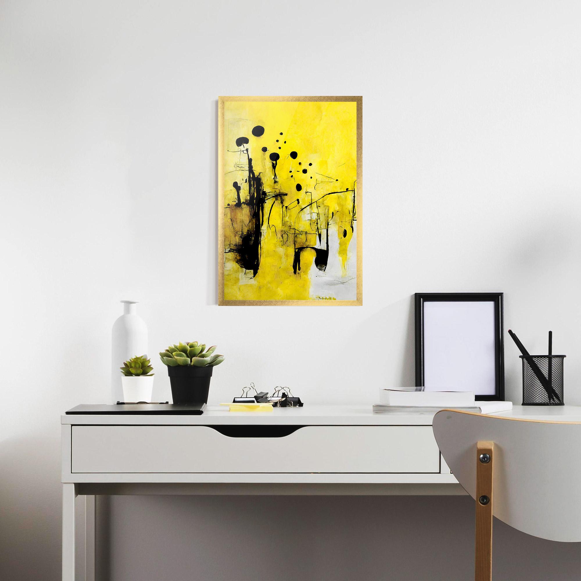 Poster Înrămat Abstract Black Yellow mockup 7