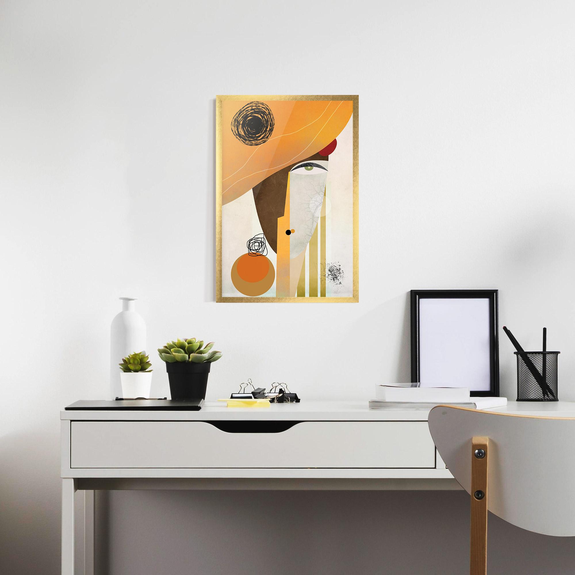Poster Înrămat Abstract Orange Face mockup 7