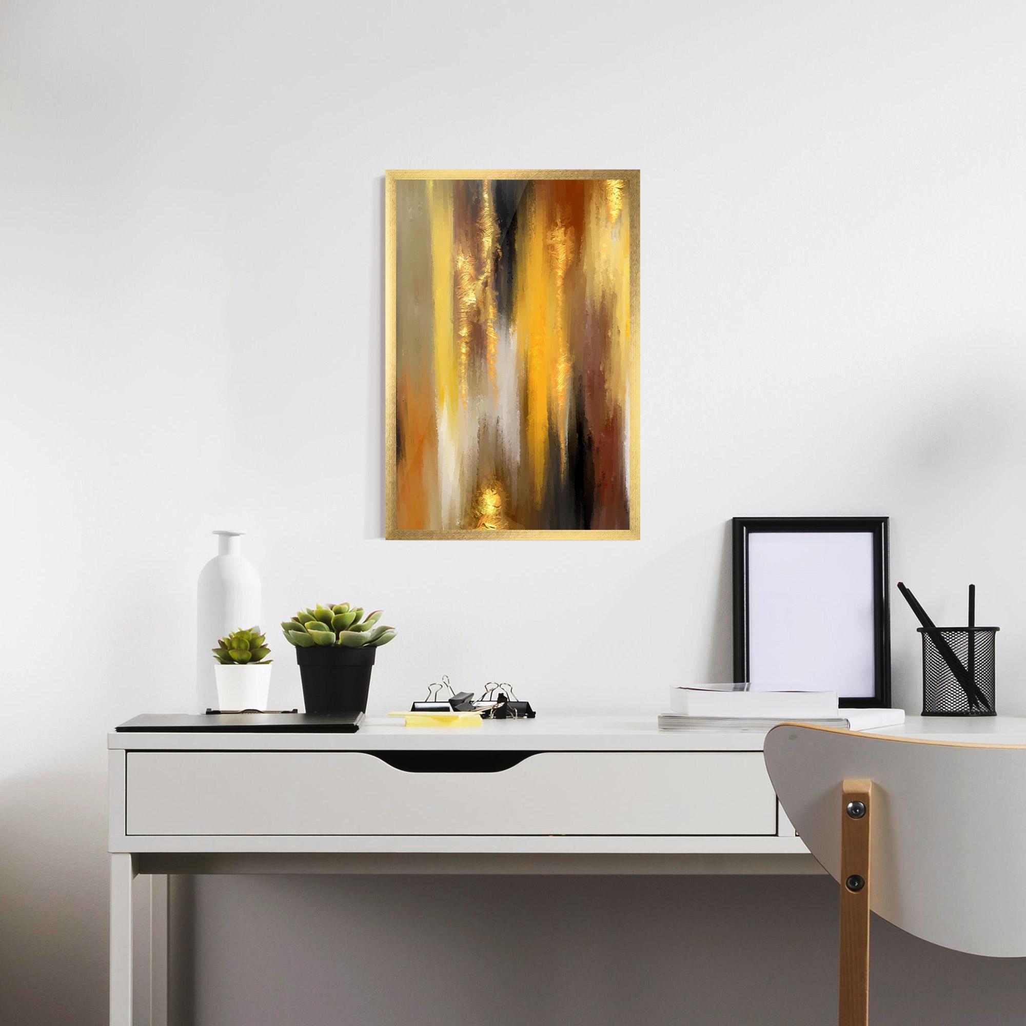 Poster Înrămat Golden Brown Art mockup 7