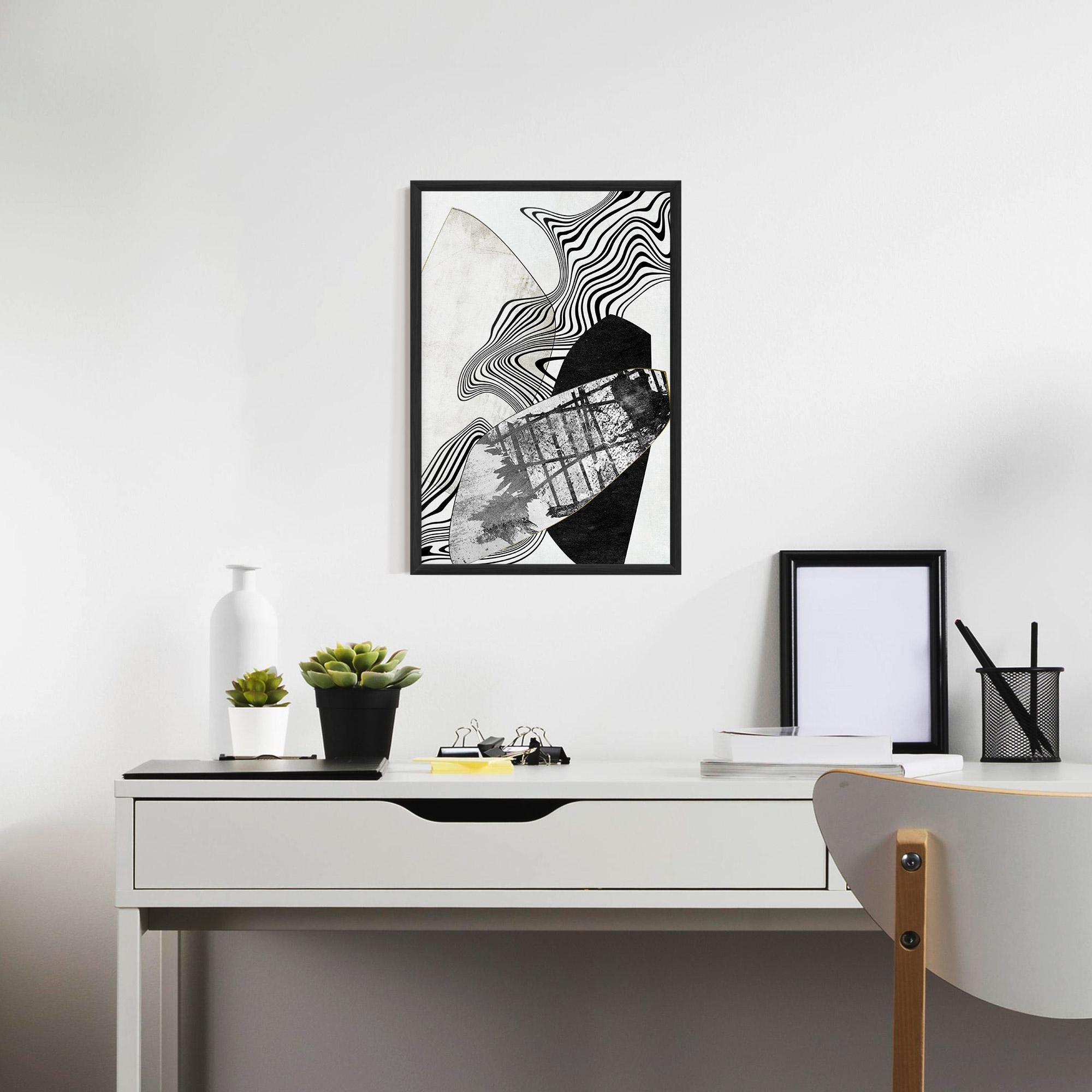 Poster Înrămat Abstract Black Lines mockup 7