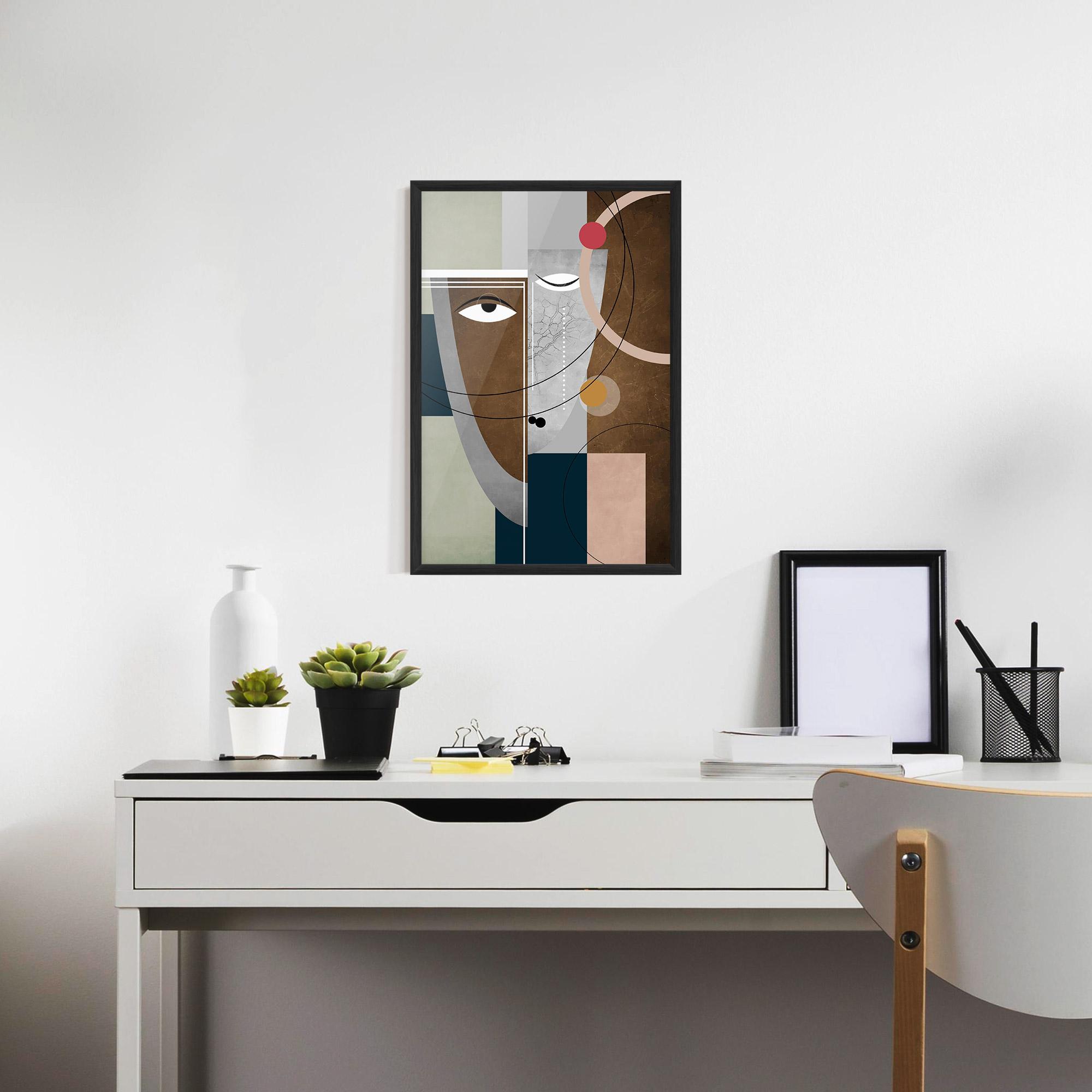 Poster Înrămat Abstract Brown Face mockup 7