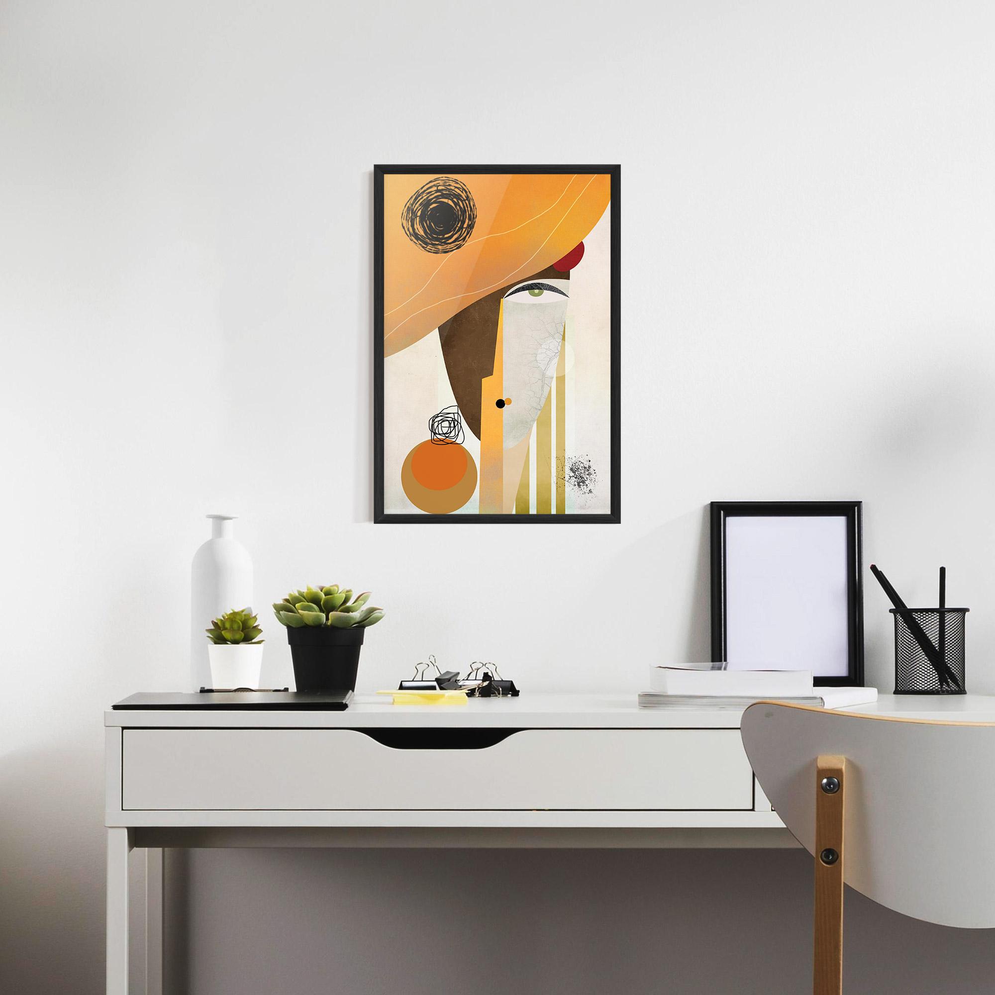 Poster Înrămat Abstract Orange Face mockup 7