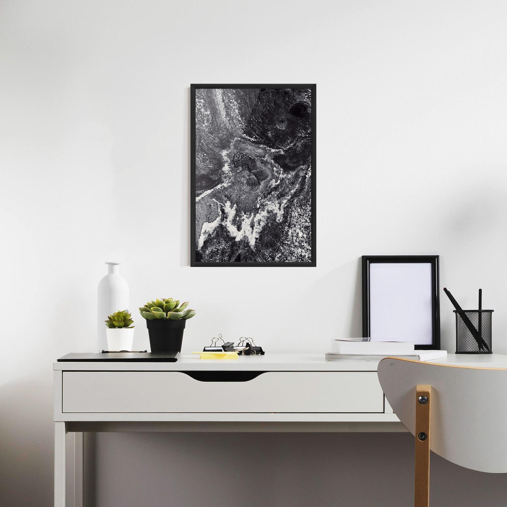 Poster Înrămat Black And White Abstract mockup 7