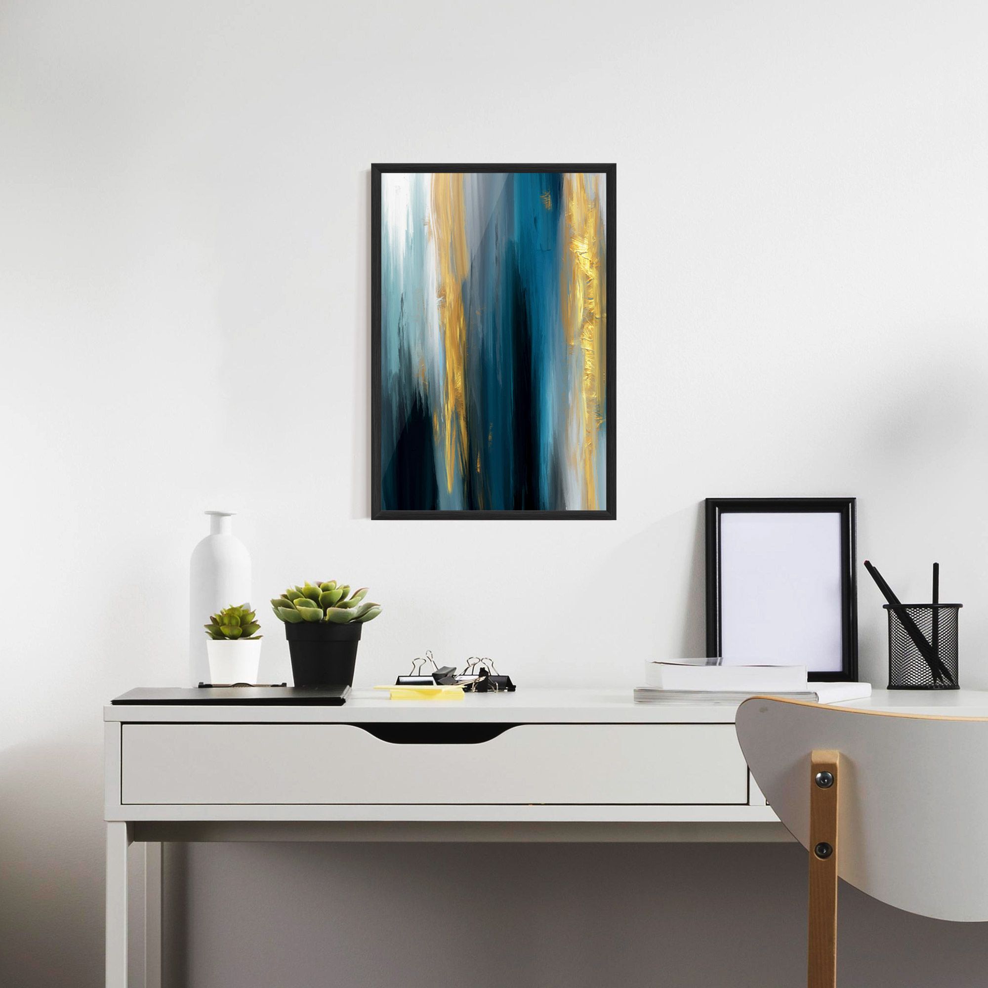 Golden Black Blue Art mockup 7