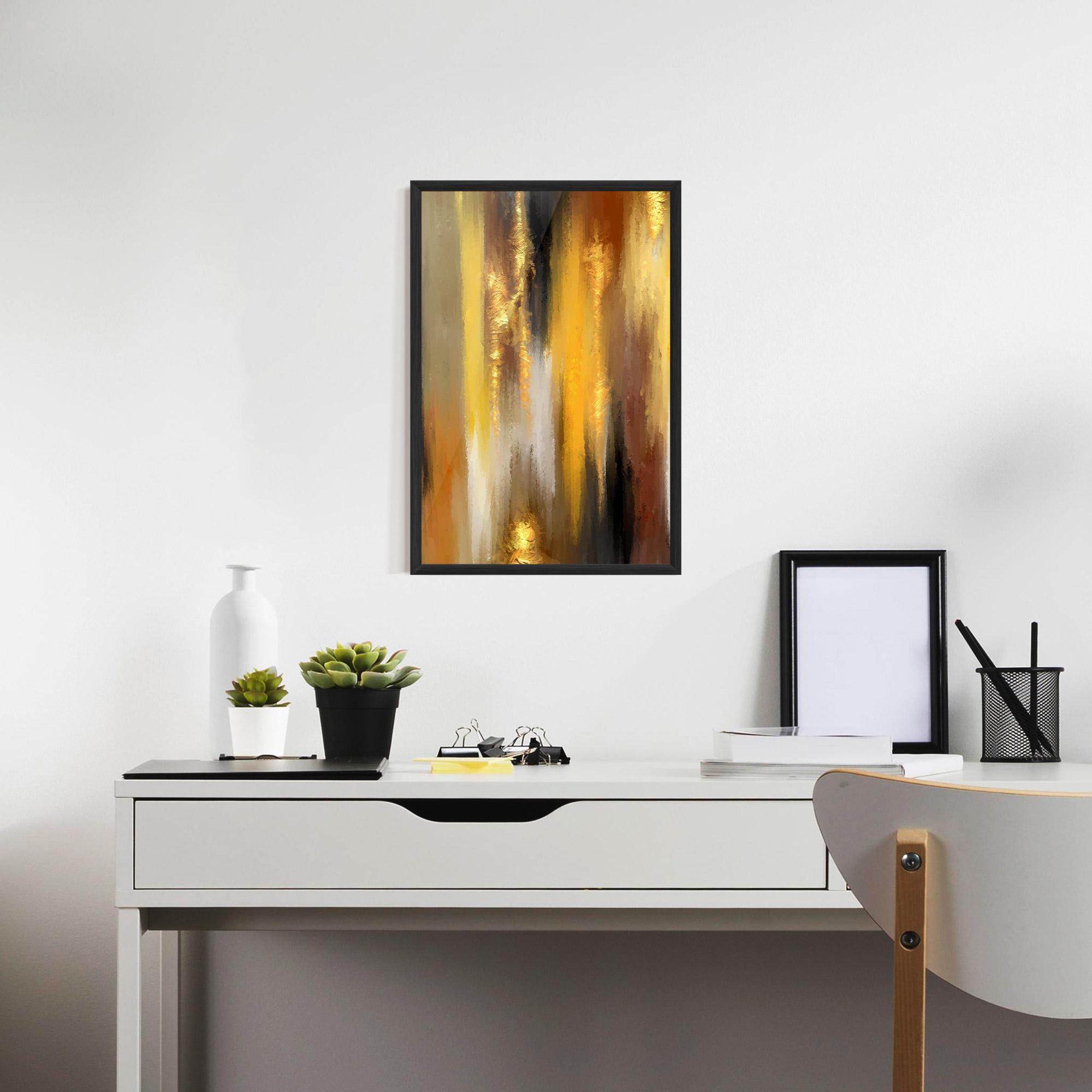 Poster Înrămat Golden Brown Art mockup 7