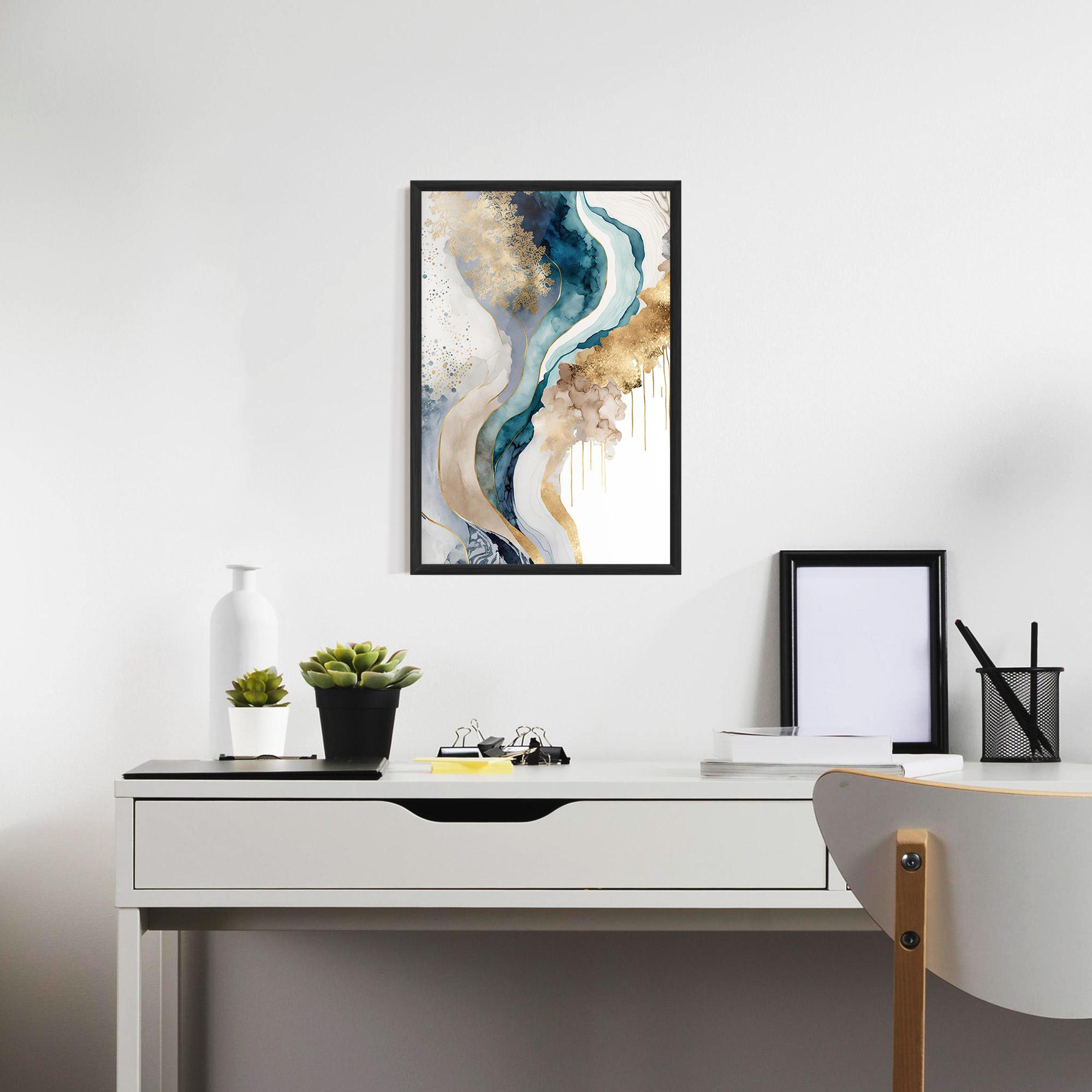 Poster Înrămat Light Blue Waves mockup 7