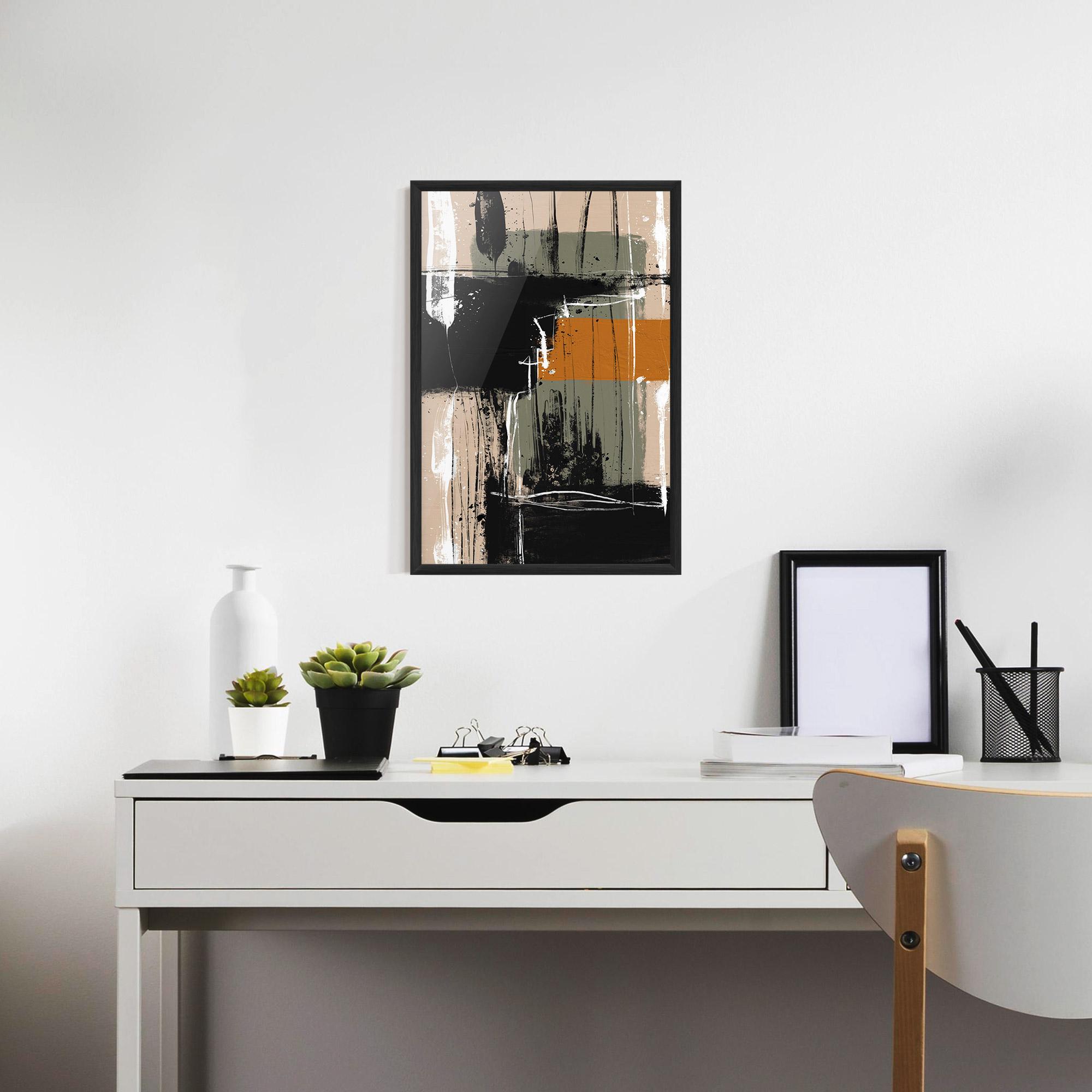 Poster Înrămat Modern Oil Painting With White mockup 7