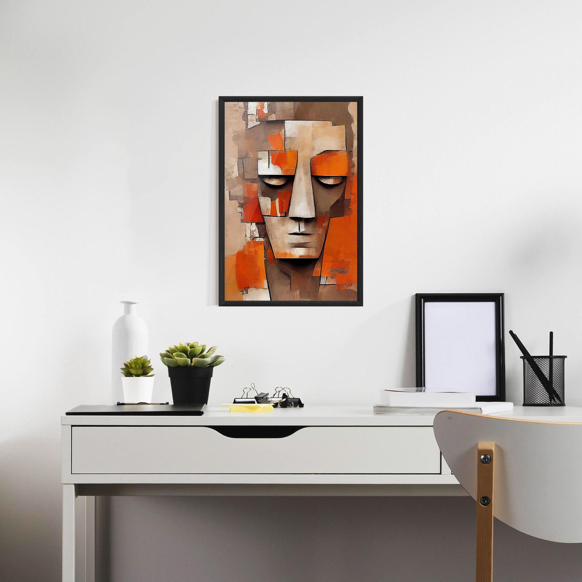 Poster Înrămat Orange Male Face mockup 7