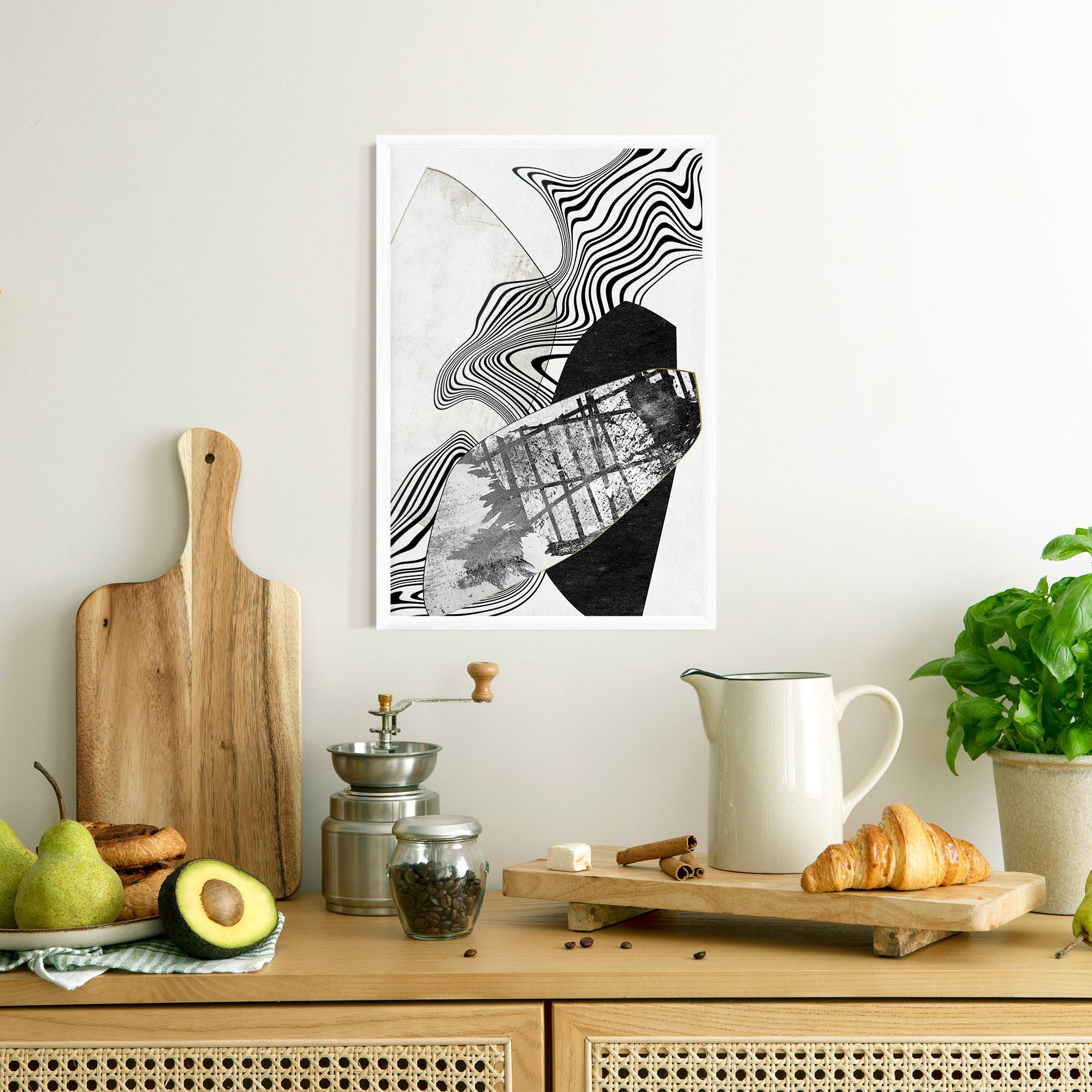 Poster Înrămat Abstract Black Lines mockup 8