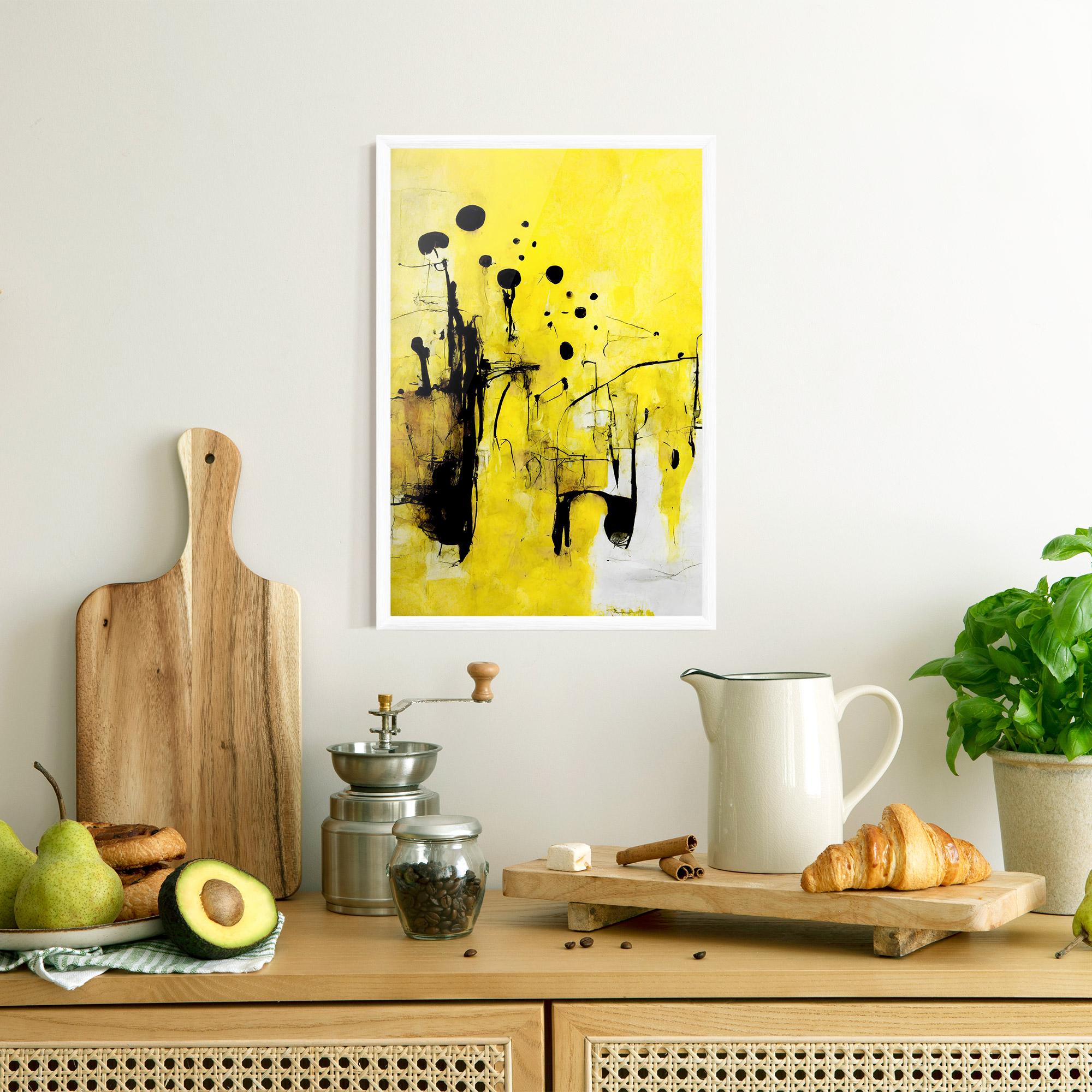 Poster Înrămat Abstract Black Yellow mockup 8