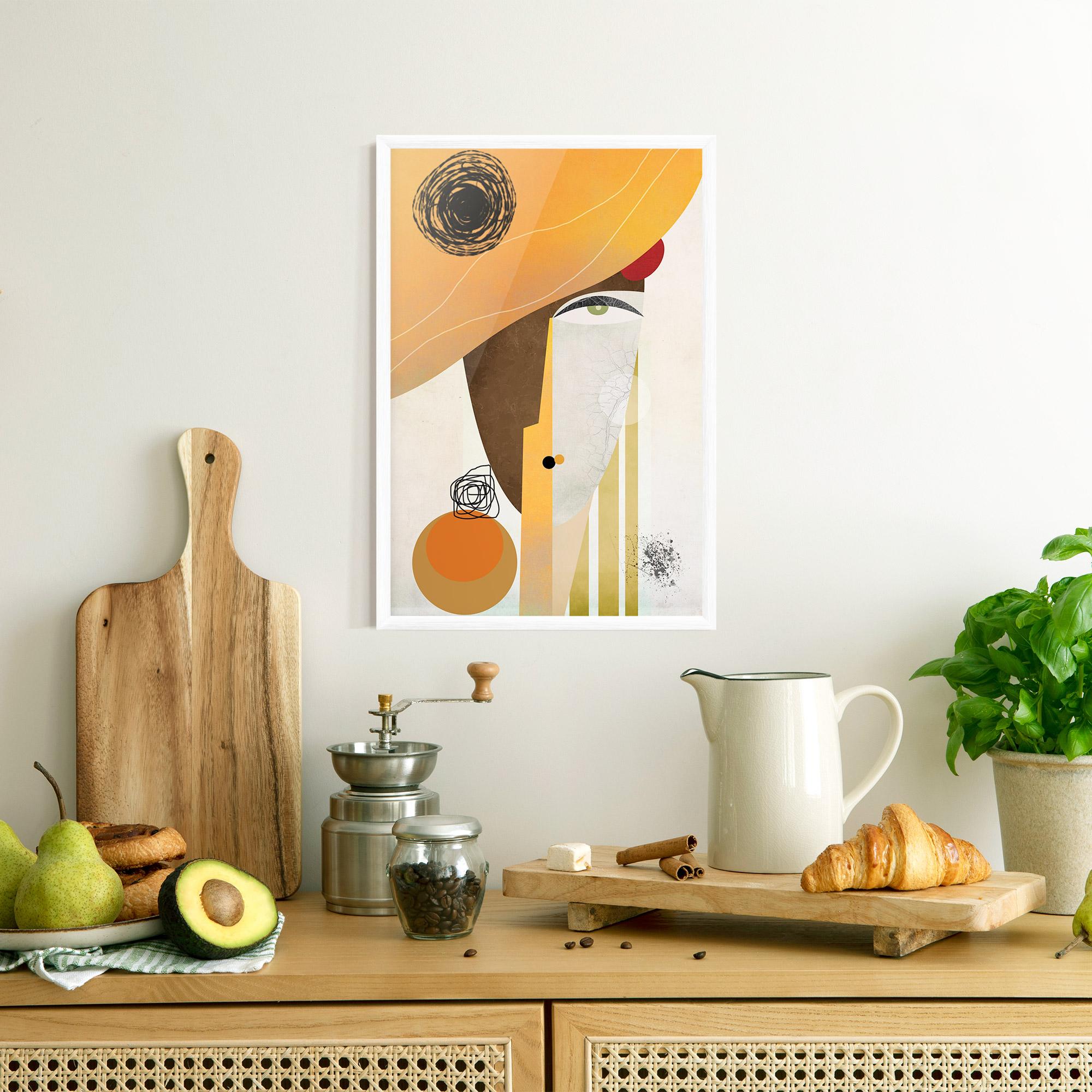 Poster Înrămat Abstract Orange Face mockup 8