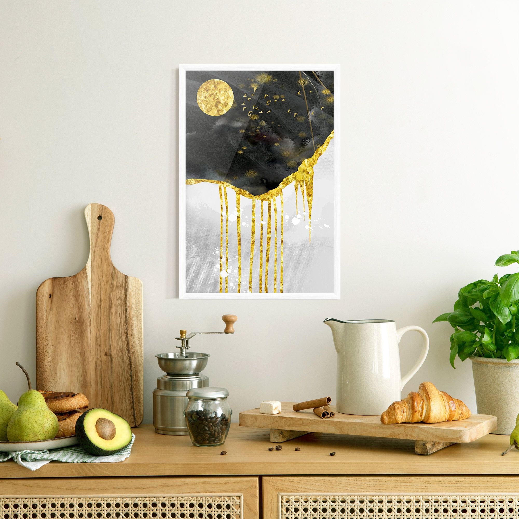 Gold Moon And Birds mockup 8