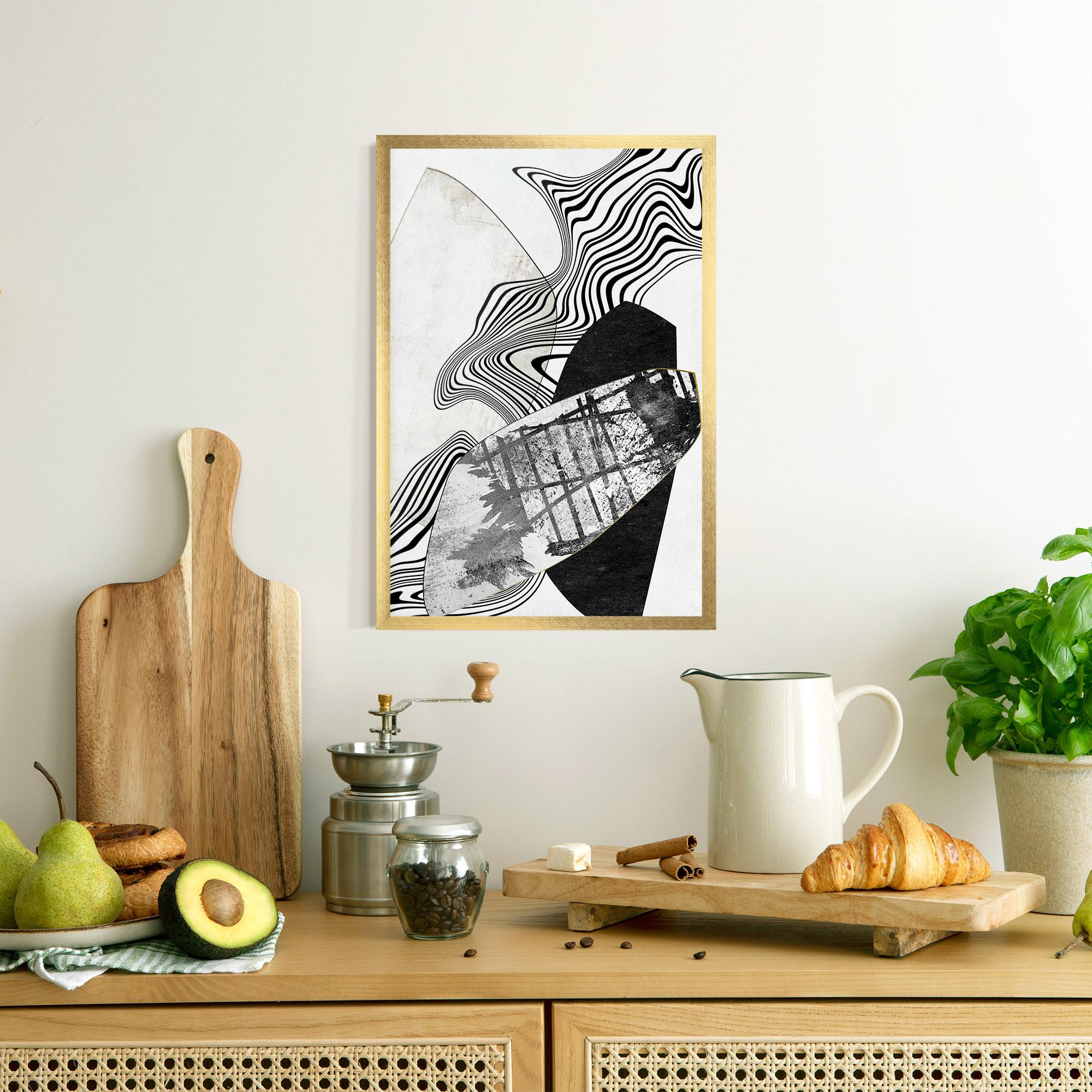 Poster Înrămat Abstract Black Lines mockup 8