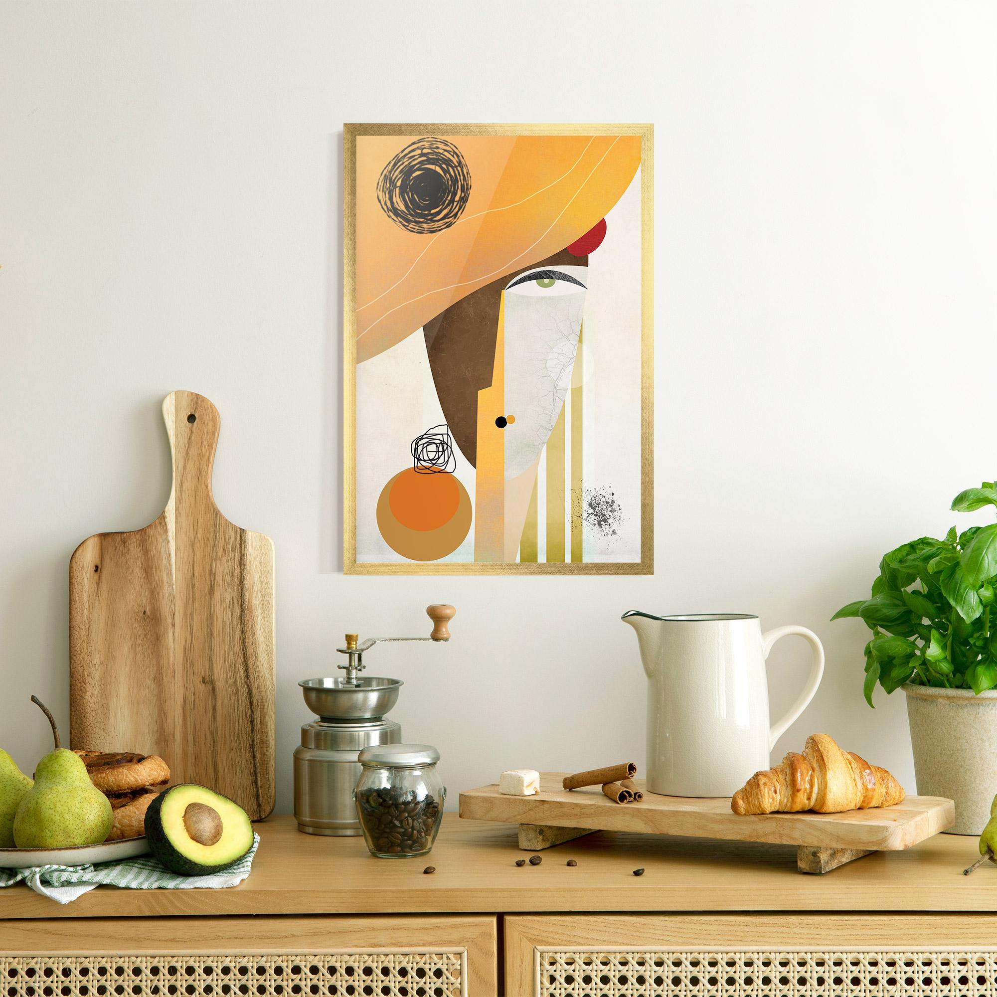 Poster Înrămat Abstract Orange Face mockup 8