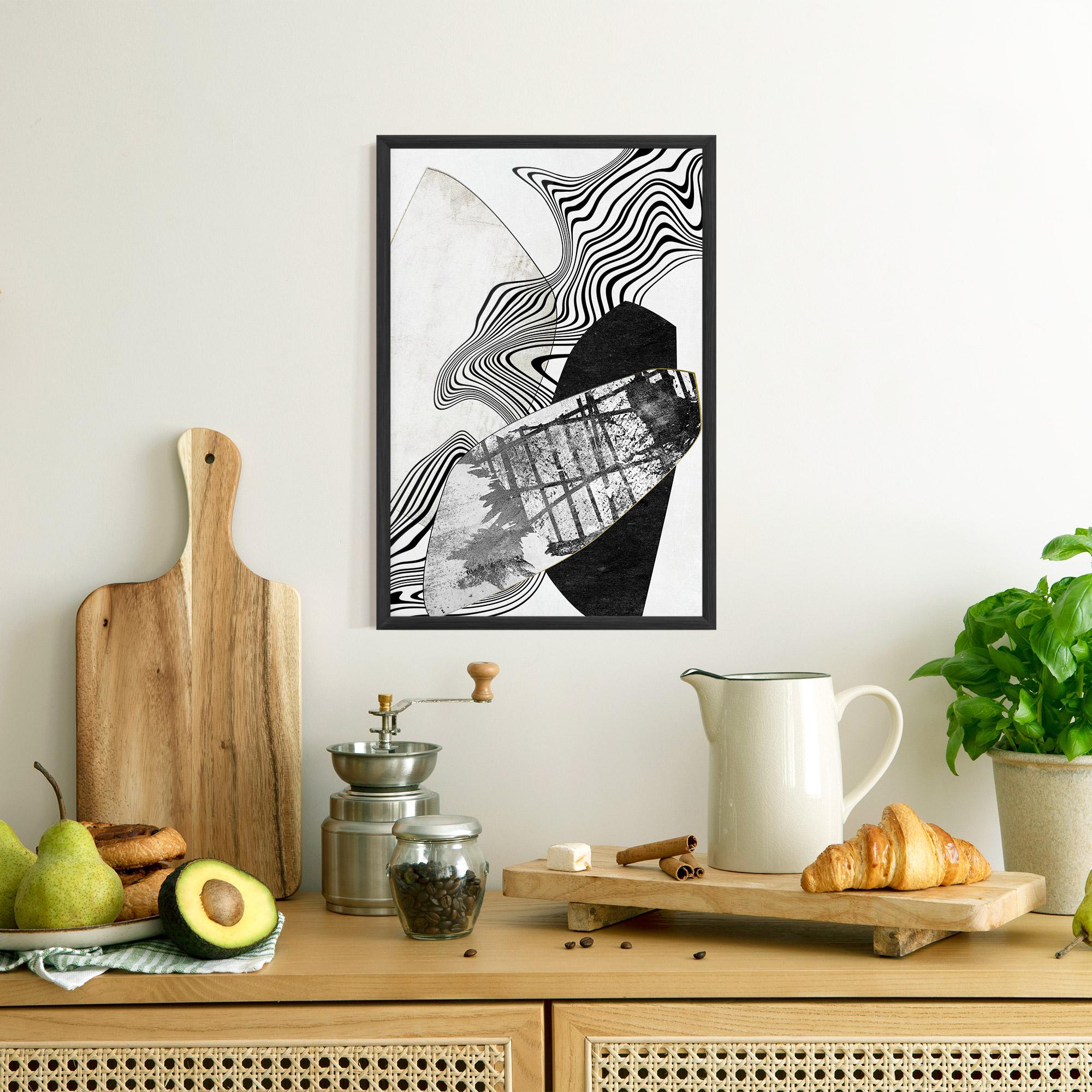 Poster Înrămat Abstract Black Lines mockup 8