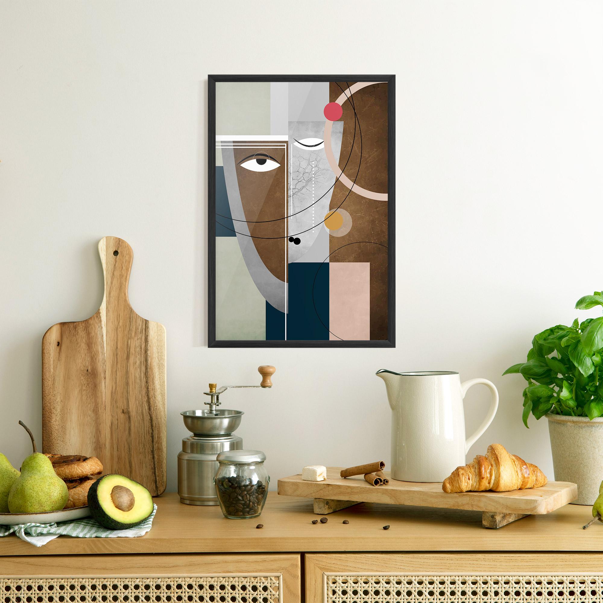 Poster Înrămat Abstract Brown Face mockup 8