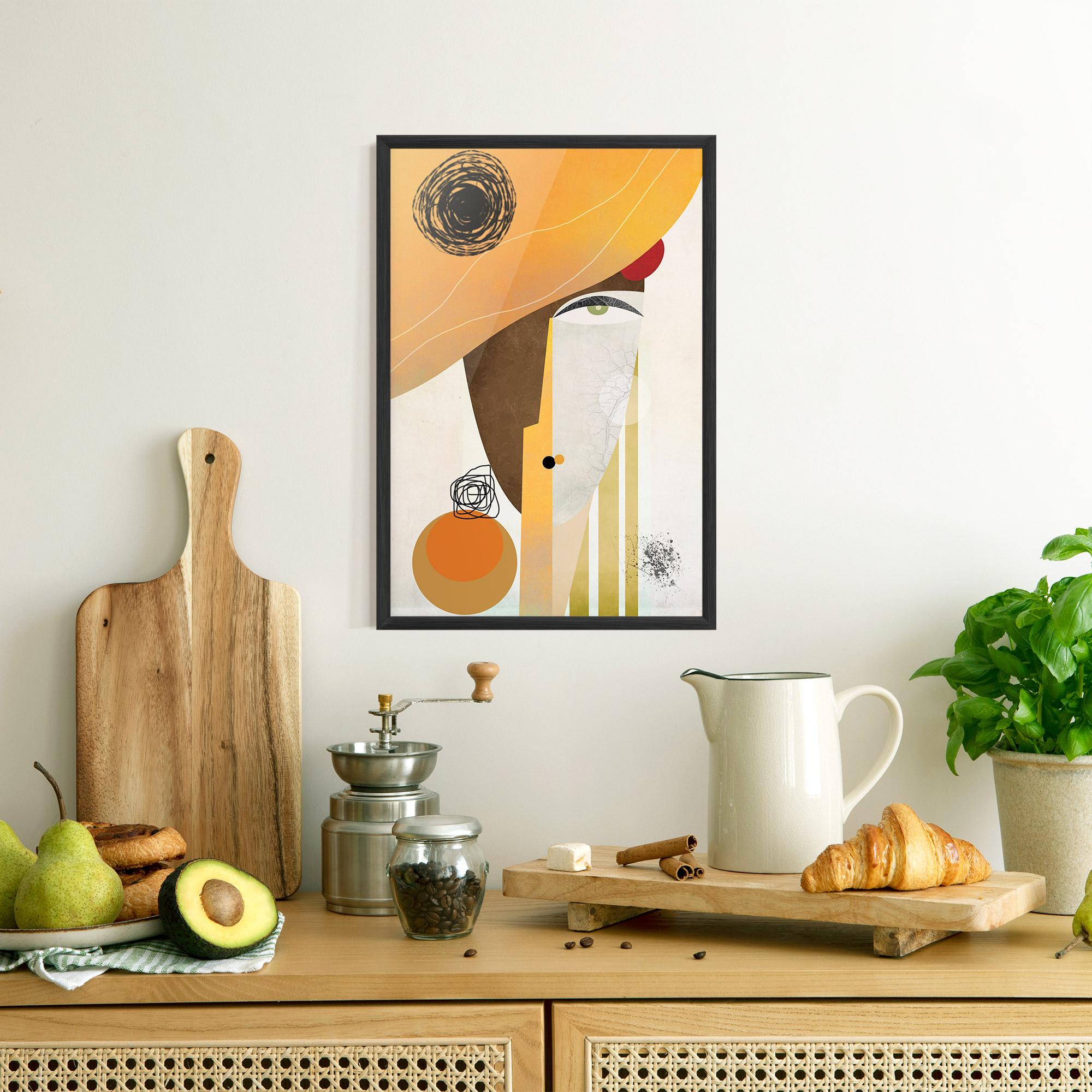 Poster Înrămat Abstract Orange Face mockup 8