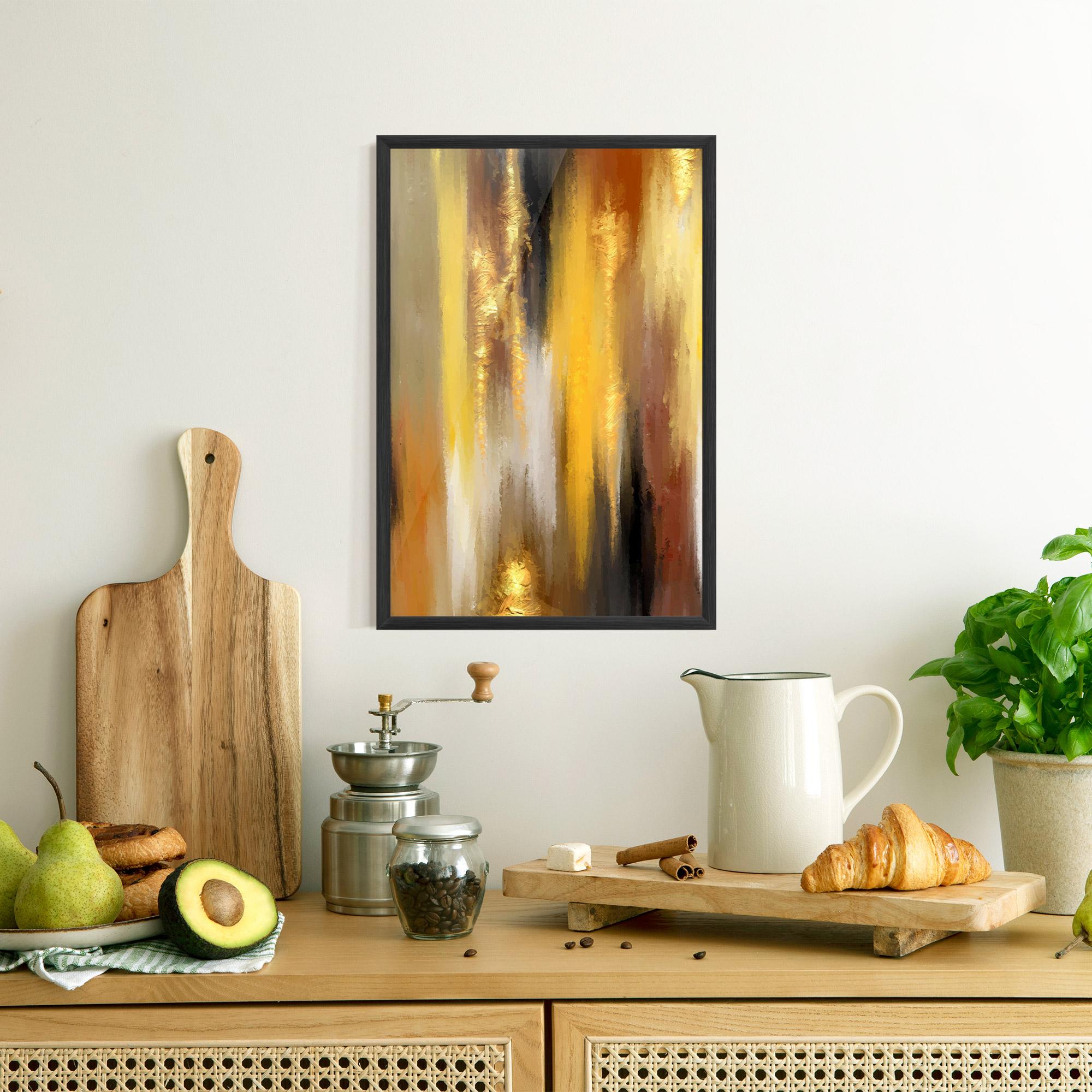 Poster Înrămat Golden Brown Art mockup 8