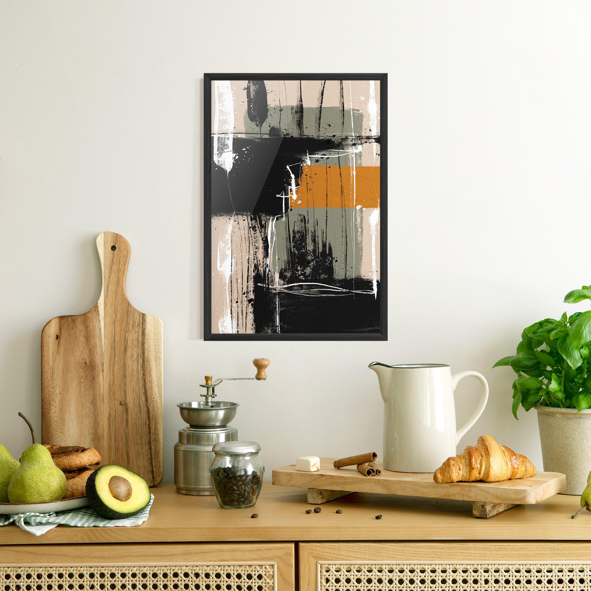 Poster Înrămat Modern Oil Painting With White mockup 8